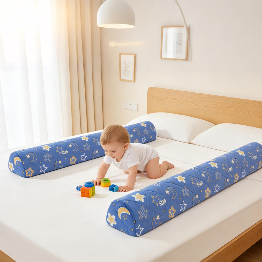 Ceekliybear 1-Pack Premium Foam Bed Bumpers for Toddler, Non-Slip Bed Rails for Toddlers for Twin, Queen, King Beds, Machine Washable Bumpers Cover for Easy Care（Size：52" x 7" x 5"）