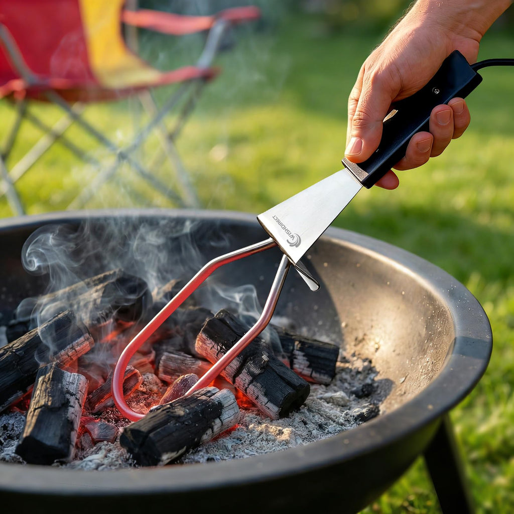 600W Electric Charcoal Starter Fire Lighter for BBQ Grill Smoker Fireplace, Firepit, Stove - Quickly Ignite Coals Briquettes Without Lighter Fluid or Matches - 29 Inch Power Cord