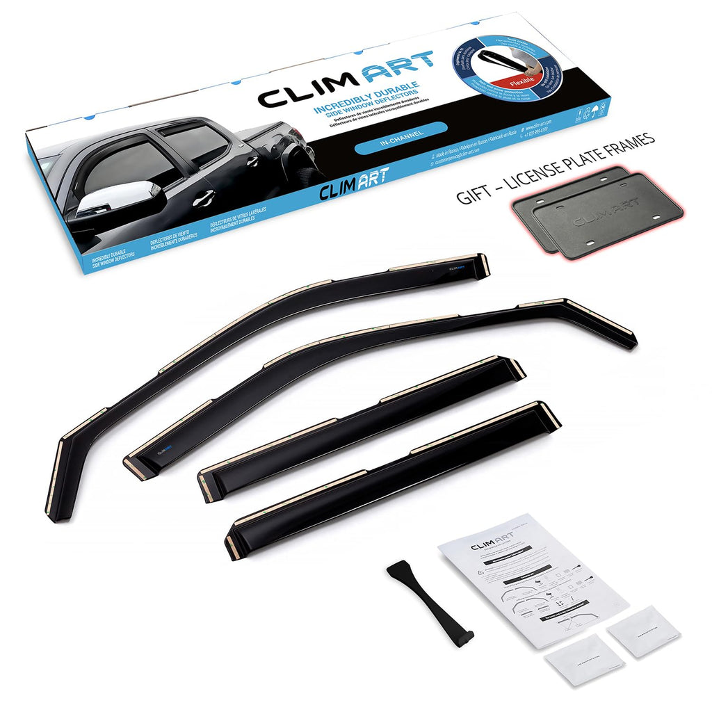 CLIM ART in-Channel Incredibly Durable Rain Guards for Honda Accord 2013-2017 Sedan, Original Window Deflectors, Vent Window Visors, Vent Deflector, 4 pcs. - 613274