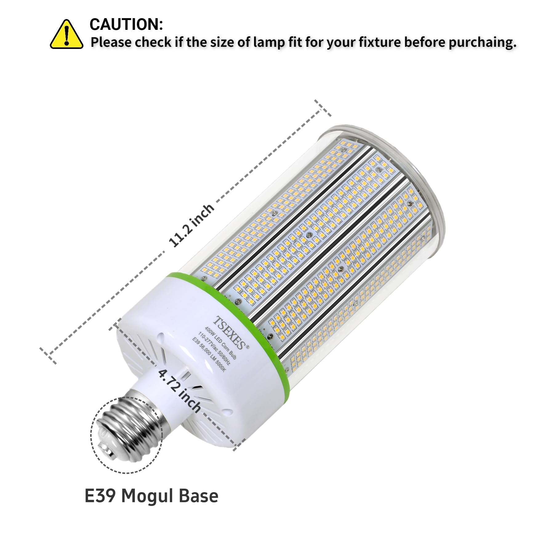 TSEXES 1000W Equivalent LED Corn Bulb, 300W E39 Mogul Base,42,000 Lumen Replacement Metal Halide/HID/HPS,5000K Daylight for Garage Warehouse Parking Light
