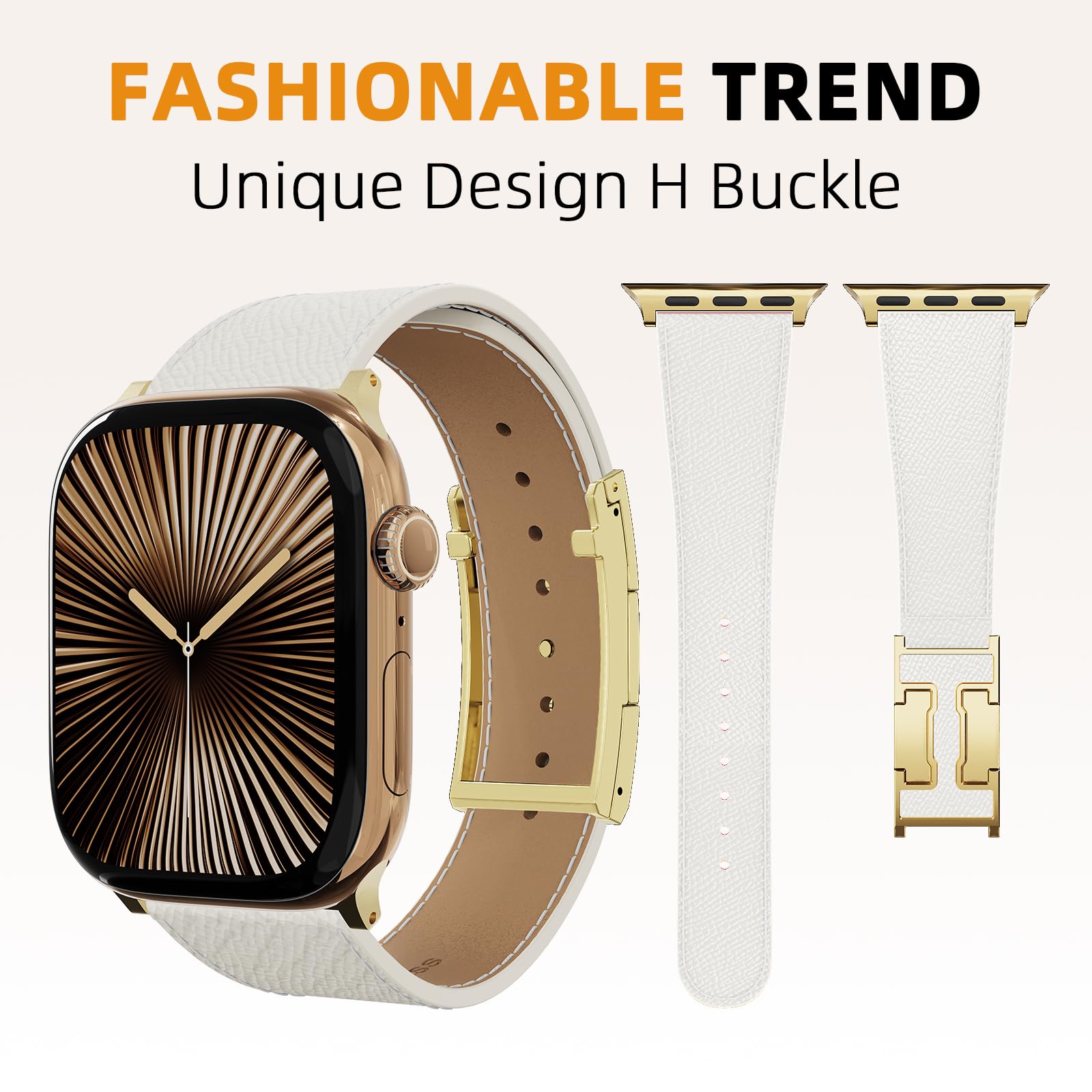 Designer Leather Band Compatible with Apple Watch 49mm46mm45mm44mm42mm41mm 40mm38mm for Women,Magnetic Buckle Replacement Strap for iWatch Ultra 3/2 /1 SE 3/2/1 Series 11/10/9/8/7/6/5/4/3/2/1