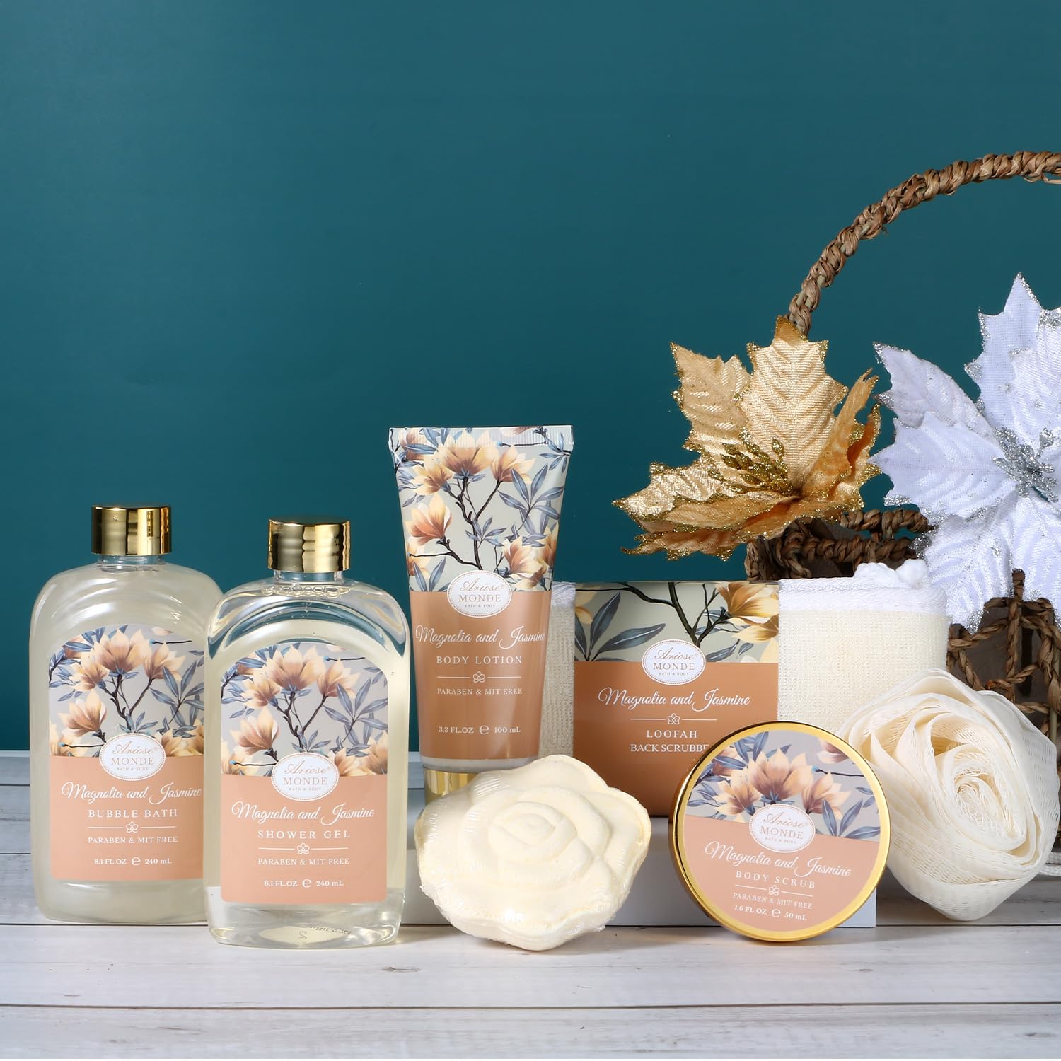 Spa Gift Baskets - Coconut Vanilla Bath Gift Set for Women, Relaxing Spa Kit with Bath Bombs, Body Lotion and Body Scrub, Birthday Gifts for Women, Christmas Spa Gifts for Mom
