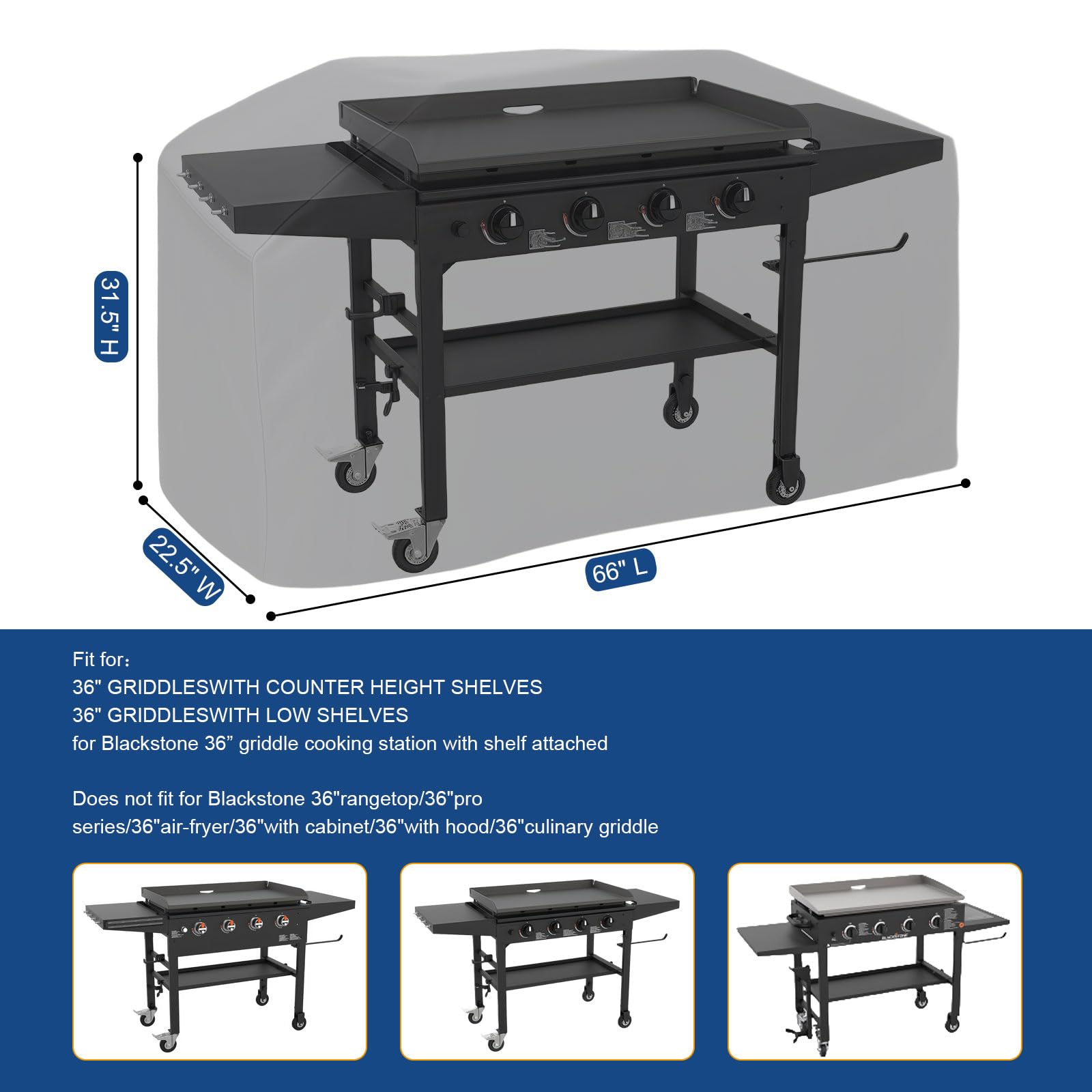Grill Cover for Outdoor Grill,600D Heavy Duty Griddle Cover for Blackstone 28" Griddle,Waterproof 5483 BBQ Grill Cover with Air Vent and Click-Close Straps