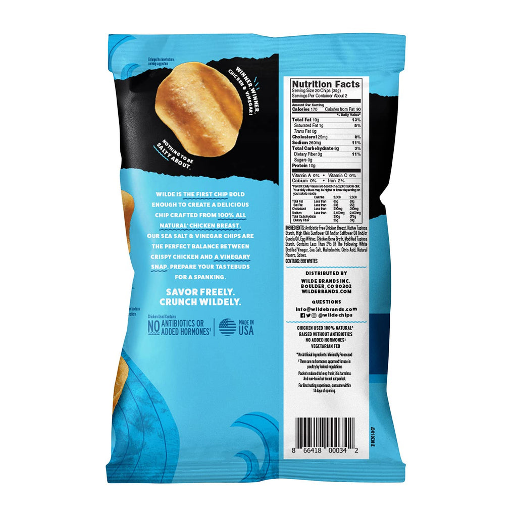 WILDE Protein Chips Barbeque, Thin and Crispy High Protein Snacks, Keto Friendly, Low Carb Chips, Real Ingredients, 1.34oz (Pack of 8)