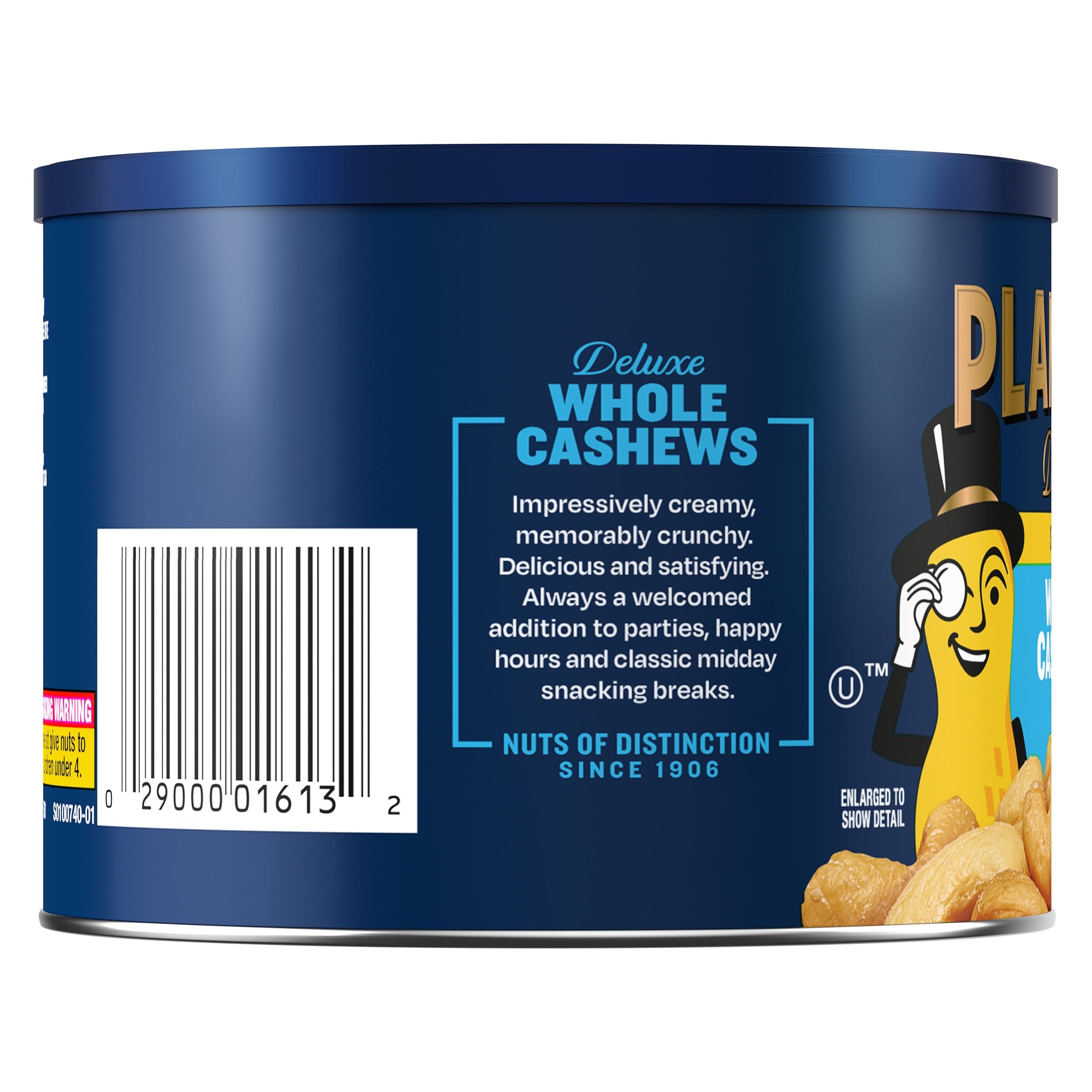PLANTERS Deluxe Lightly Salted Whole Cashews, 18.25 oz. Resealable Container - Lightly Salted Cashews & Lightly Salted Nuts - Snacks for Adults & Kids - Vegan Snacks, Kosher