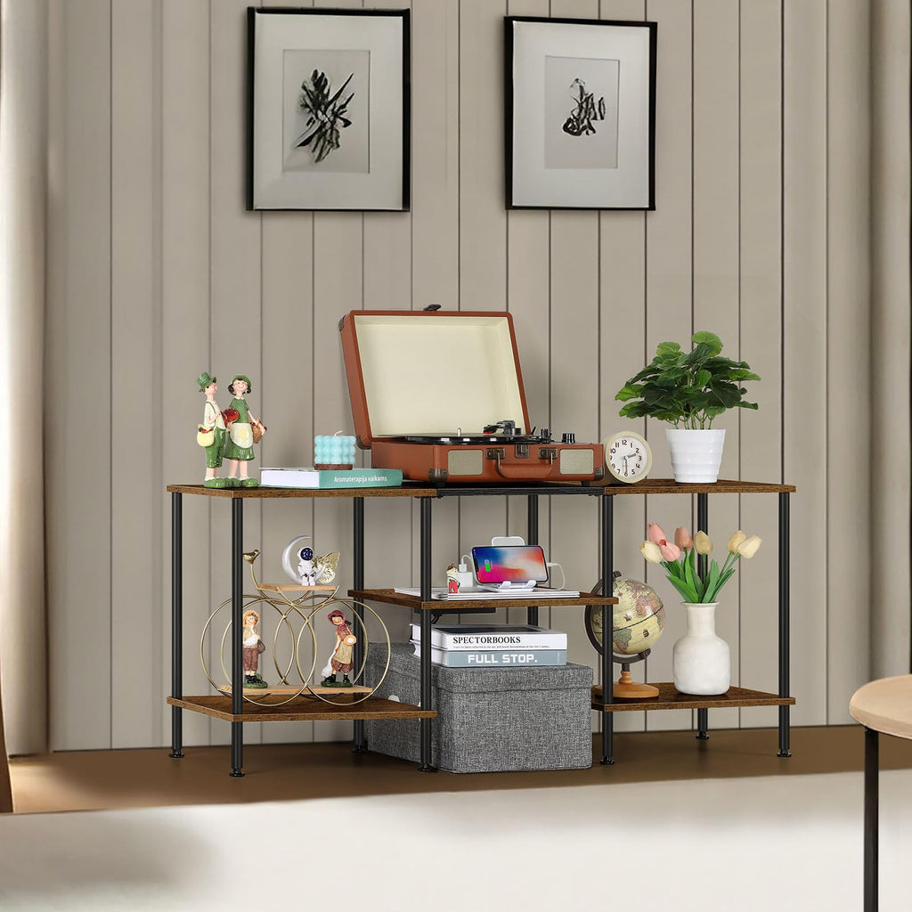 OYEAL Black Bedroom TV Stand with Power Outlets up to 50 inch TV, Small Entertainment Center Stand with Storage Modern Media TV Console Table for Living Room Bedroom