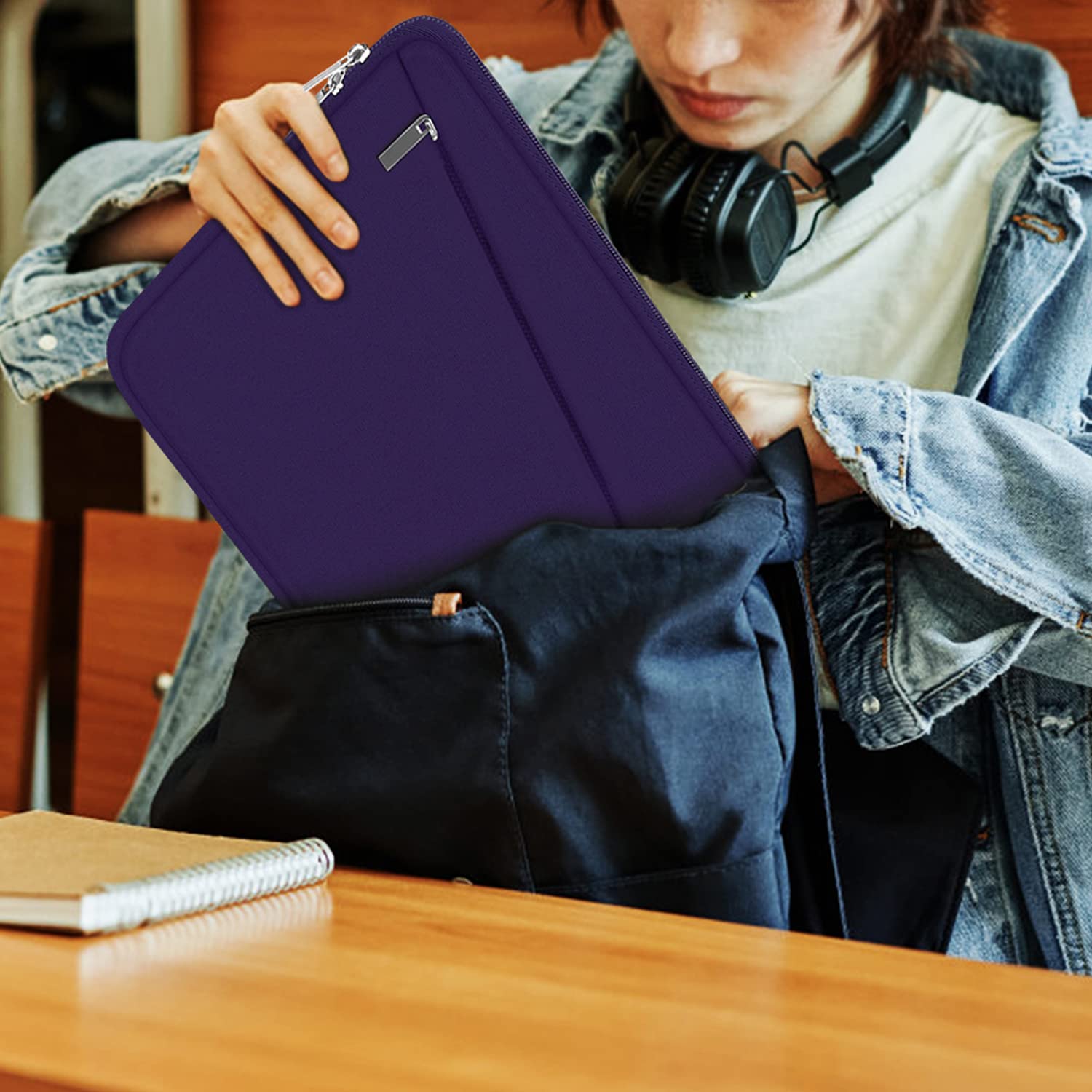 Laptop Sleeve Case 13.3 Inch, Durable 14 Inch Laptop Case Computer Carrying Bag Protective Cover Compatible with 13 14 inch MacBook Pro, MacBook Air, Dell, HP, Lenovo, Notebook, Computer, Black