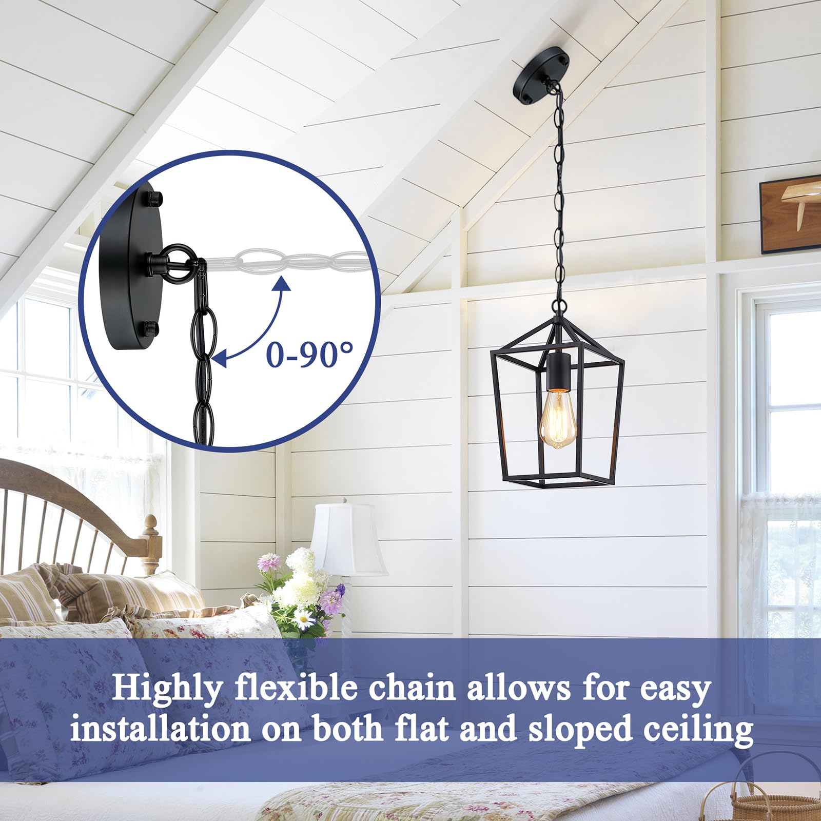 Sheetea 2-Pack Gold Pendant Lights Kitchen Island, Modern Mid Century Light Fixtures Hanging Lamp for Kitchen, Farmhouse Kitchen Pendant Lighting Over Island, Metal Cage Design
