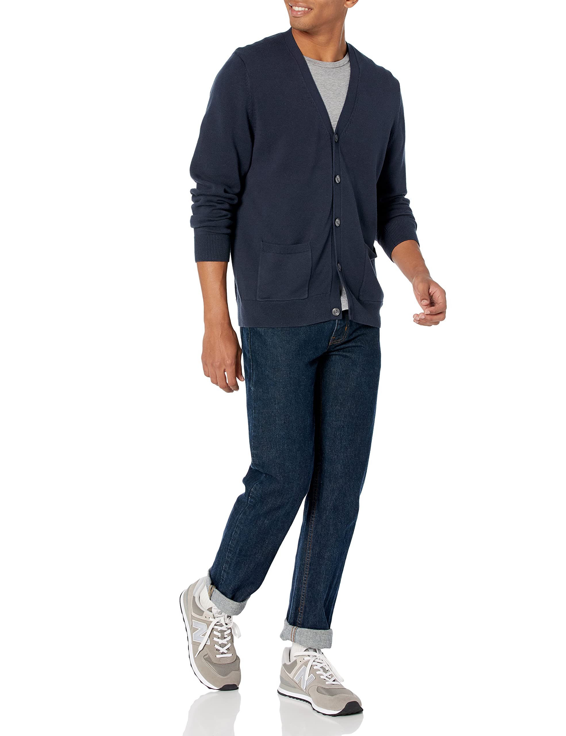 Amazon Essentials Men's V-Neck Cotton Cardigan Sweater