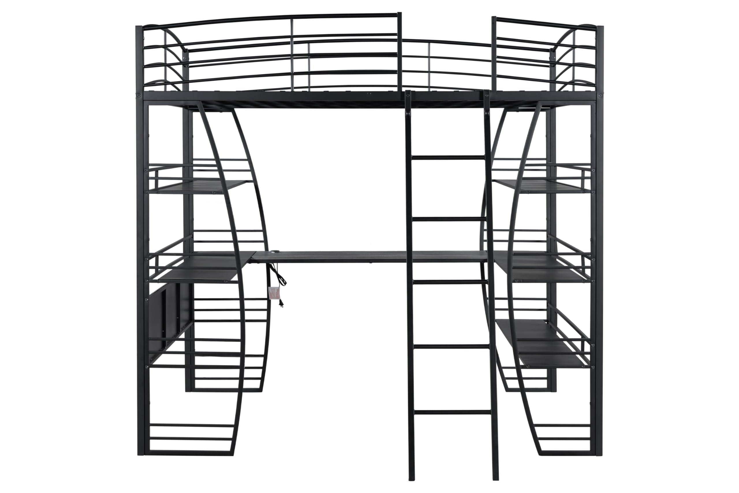 DNYN Twin Size Loft Bed with Desk & Storage Drawers& Table Set for Kids Bedroom,Covertible Twin-Over-Twin Bunkbeds Design,Easy Assemble & Space Saving & No Box Spring Needed,for Small Space, Black
