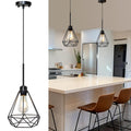 Maliralt Pendant Light Hanging Lights Fixture - Adjustable Hanging Lamps with Black Metal Diamond Shade for Kitchen Island, Dining Room Over Table, Breakfast Corner, Farmhouse Home Decor - 1 Pack