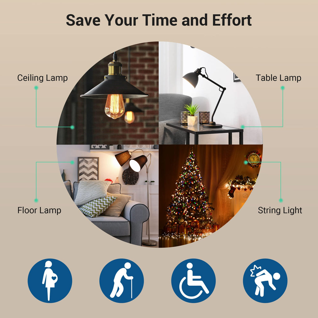 DEWENWILS Indoor Remote Control Outlet, Wireless Remote Light Switch, No Interference Remote Outlet Switch, No Wiring, 15A/1875W, 100ft RF Range, Compact Design, Programmable