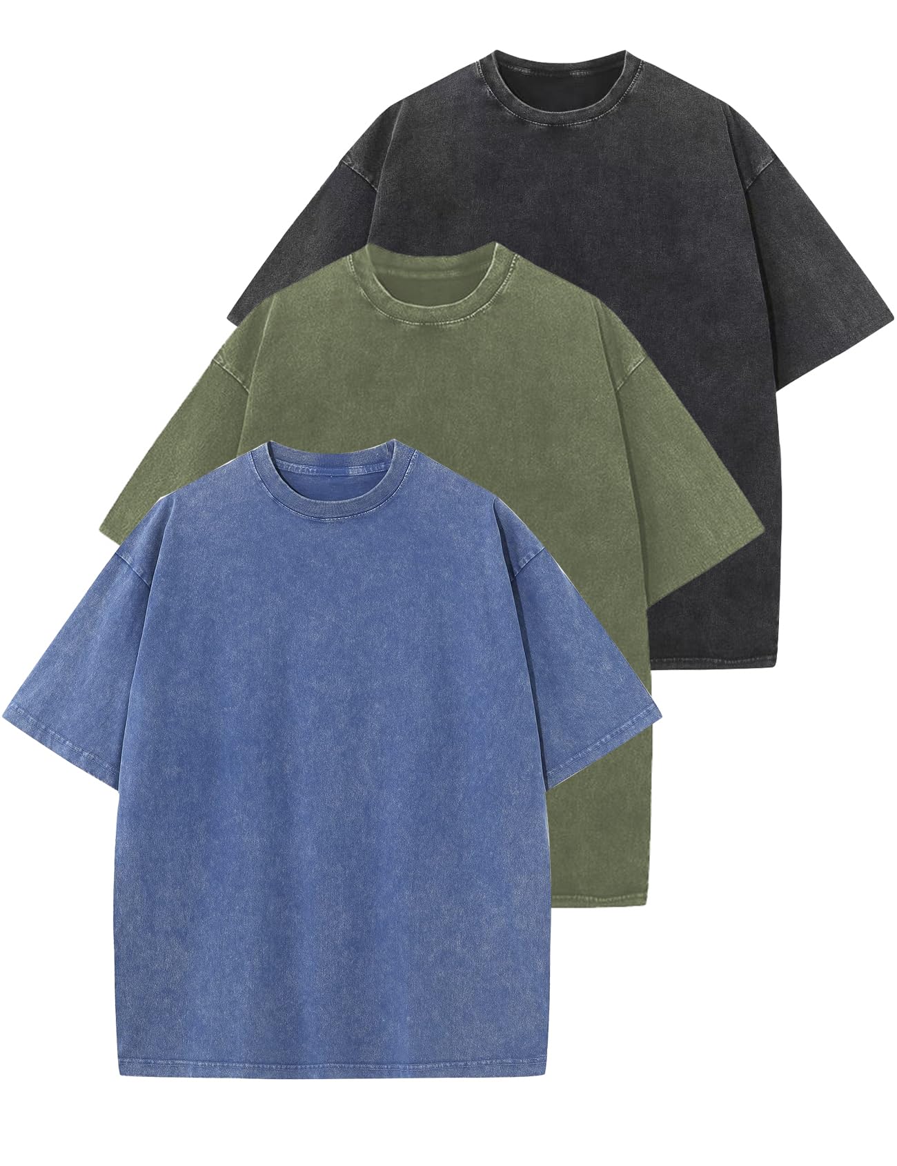 Arssm Men Oversized T Shirts Vintage Tee Loose Fit Short Sleeve Casual Streetwear Baggy Washed Unisex Tops