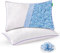 Favorland Cooling Bed Pillows King Size Set of 2 - Shredded Memory Foam Pillows for Sleeping 2 Pack - Gel Pillow Adjustable Firm Pillow Soft Pillows for Side Back Stomach Sleepers