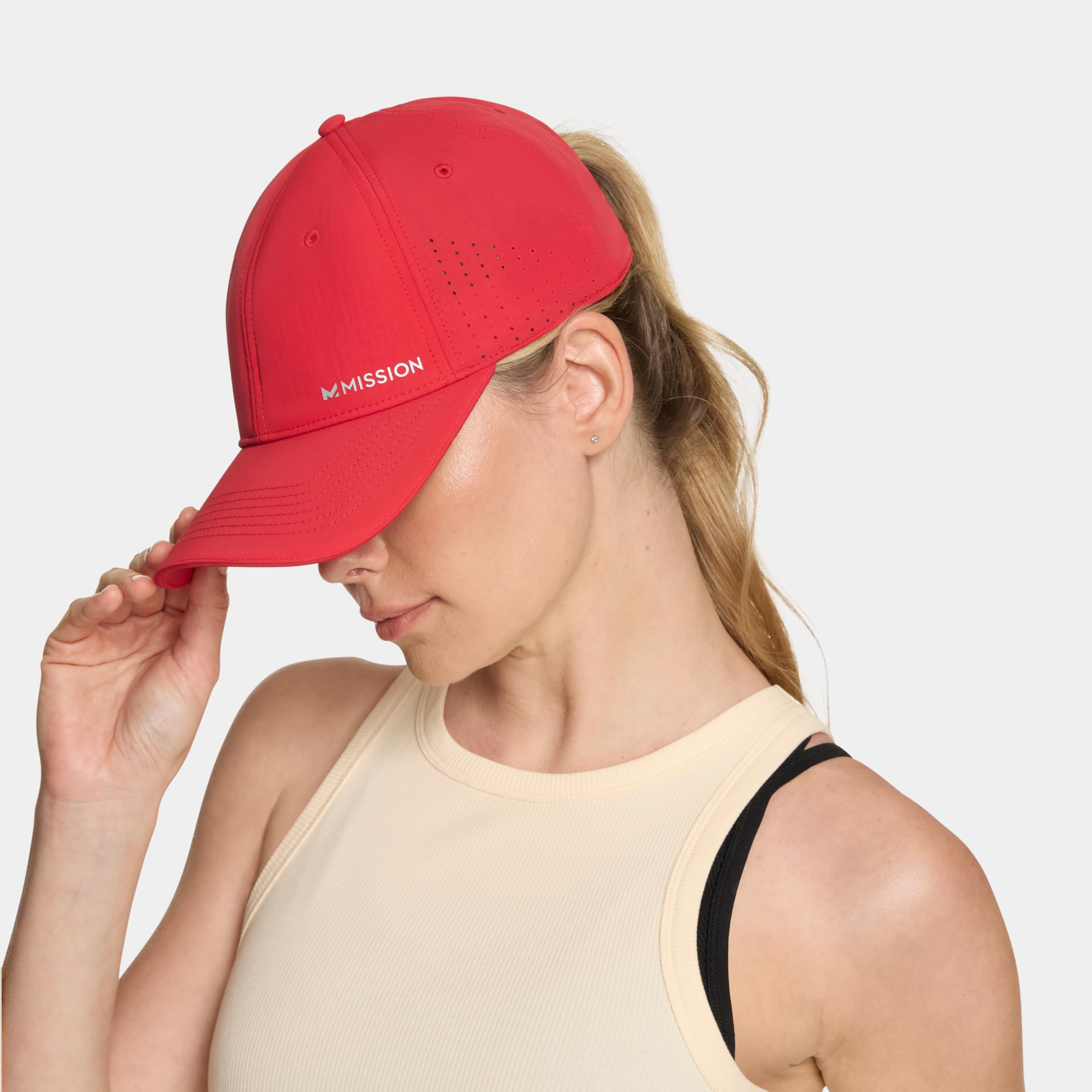 MISSION Cooling Vented Performance Hat Unisex Cap for Workouts, Golf & Running, Sweat & Water Activated Technology