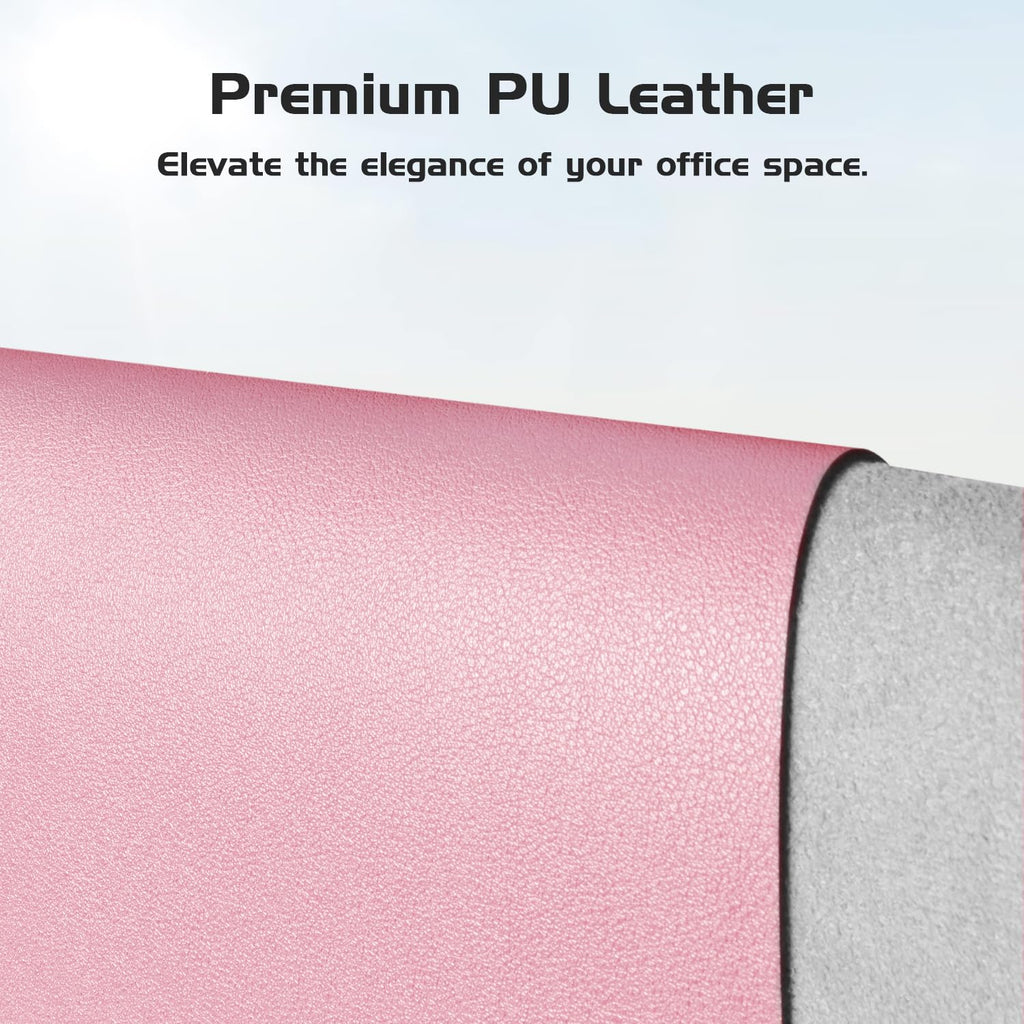 Aothia Leather Desk Pad Protector - Large Mouse Pad, Office Mat, Non-Slip PU Leather Blotter, Laptop Desk Pad, Waterproof Writing Pad for Office and Home (Beige, 38" x 13.7")
