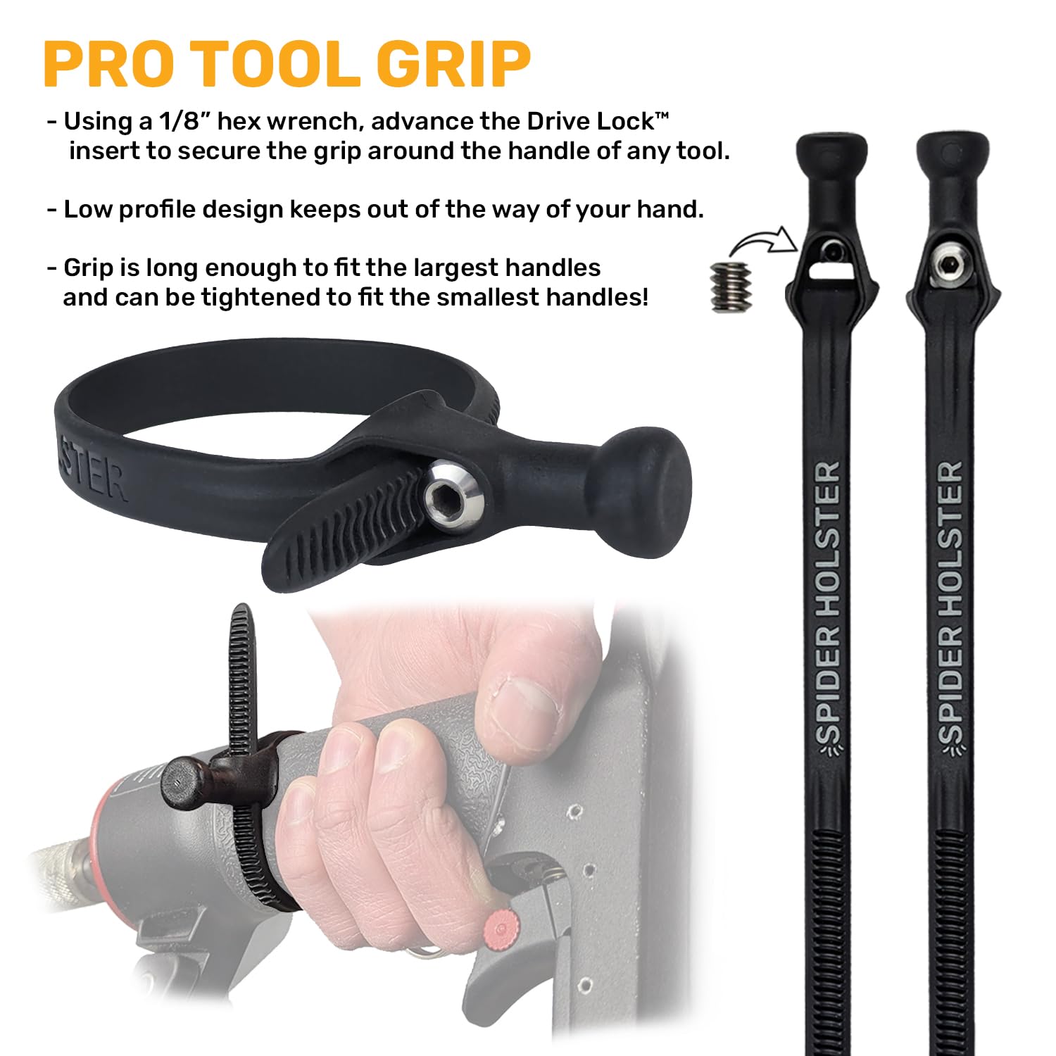 Spider Tool Holster - Improve The Way You Carry Your Power Drill, Driver, Multitool, Pneumatic, Multi-Tool and More on Your Belt - Compatible with All Major Tool Brands