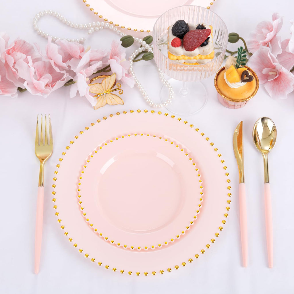 Supernal 102 Pcs Black and Gold Plastic Silverware Set,Heavy Duty Gold Disposable Cutlery for 34 Guests (34 Forks,34 Spoons,34 Knives),Elegant Plastic Flatware for Weddings,Parties & Upscale Events
