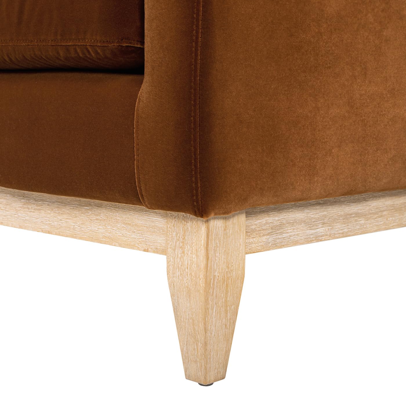Jennifer Taylor Home Knox 84" Modern Farmhouse Performance Velvet Fabric Living Room Sofa Couch in Burnt Orange