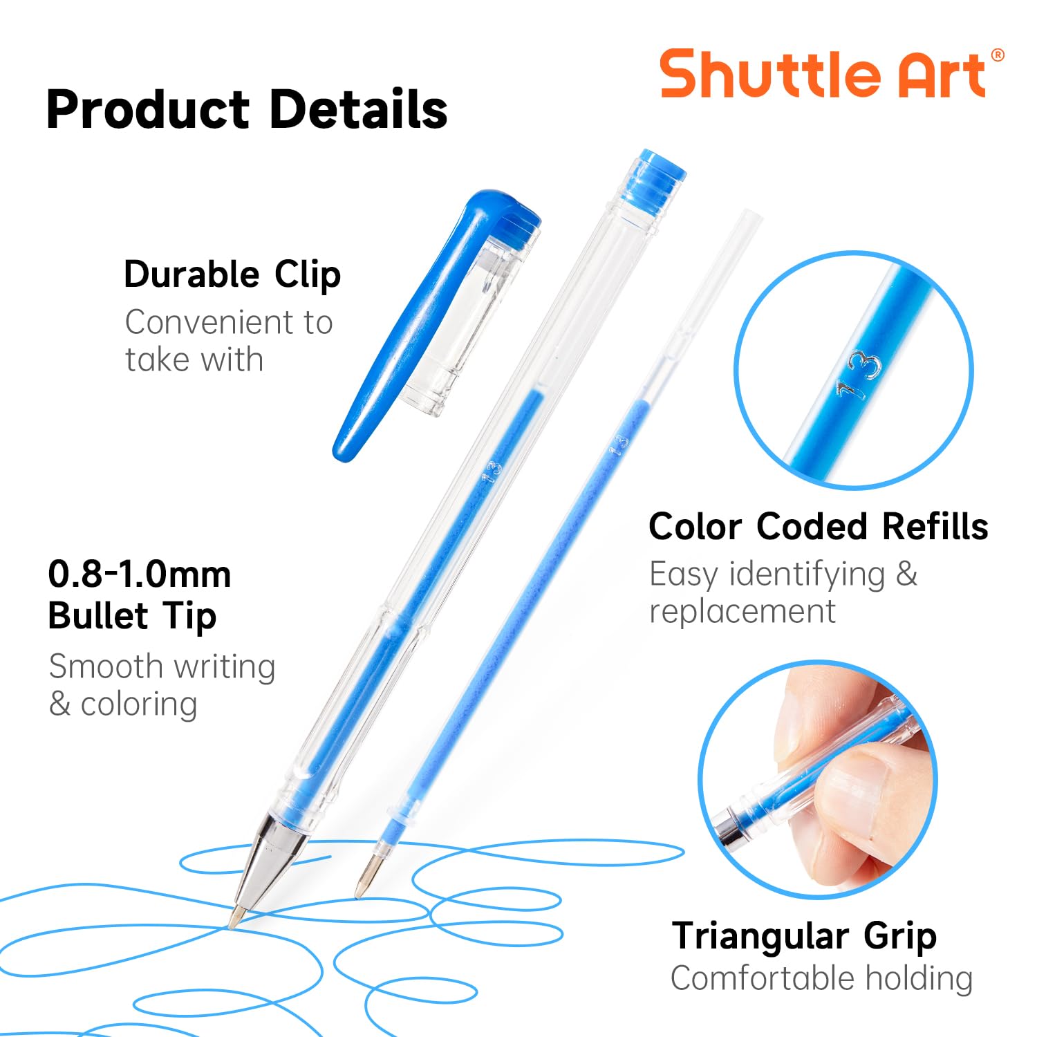 Shuttle Art Pastel Gel Pens, 24 Pastel Milky Colors Gel Pen for Black Paper, Adults Coloring Books Drawing Doodling Crafts Scrapbooking Journaling