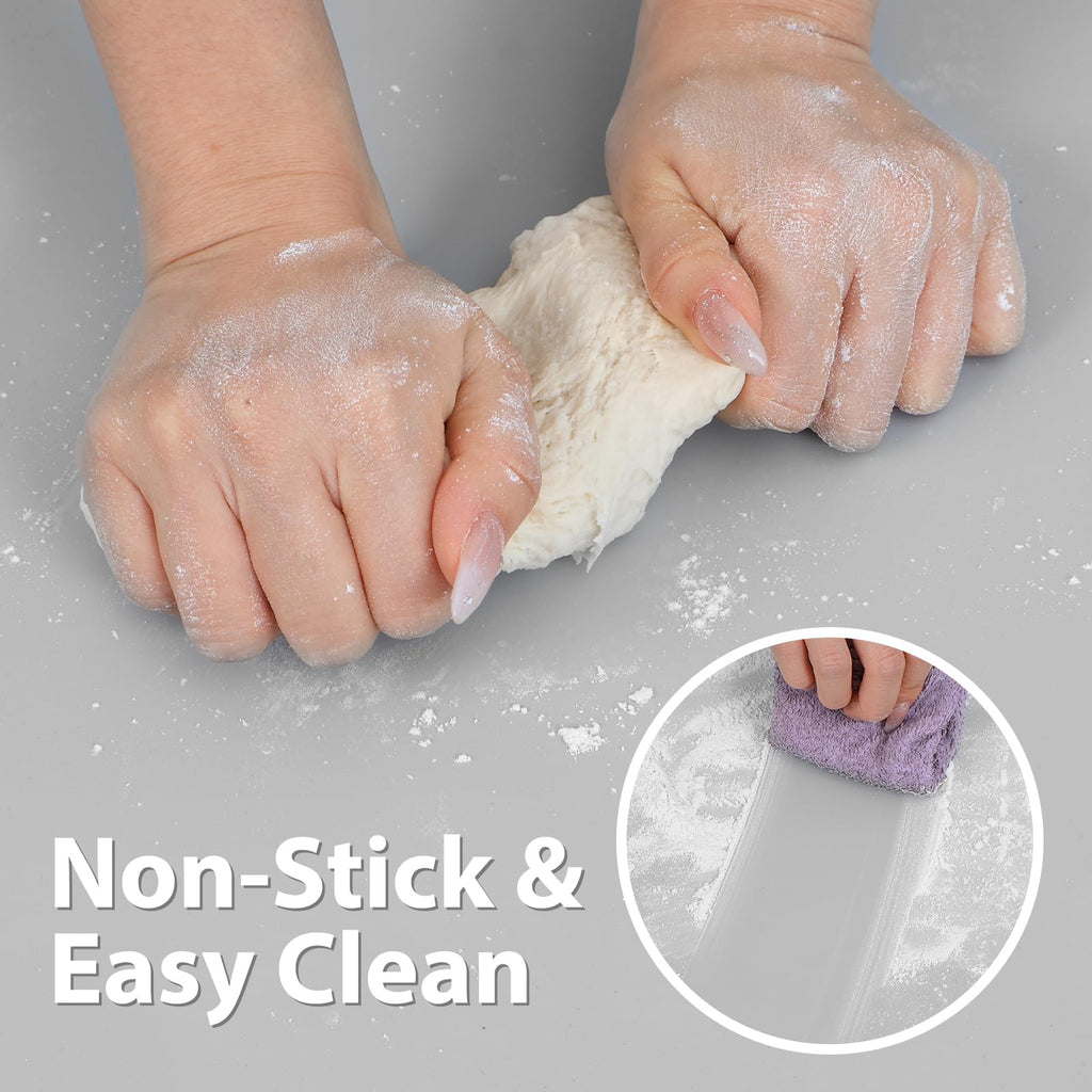 Thick Silicone Counter Mat Large 23.4"by15.6", Heat Resistant Mat for Kitchen Table/Countertop Protector/Non Stick Pastry Baking Placemats, Silicone Pad for Crafts Kids, Super Kitchen Black