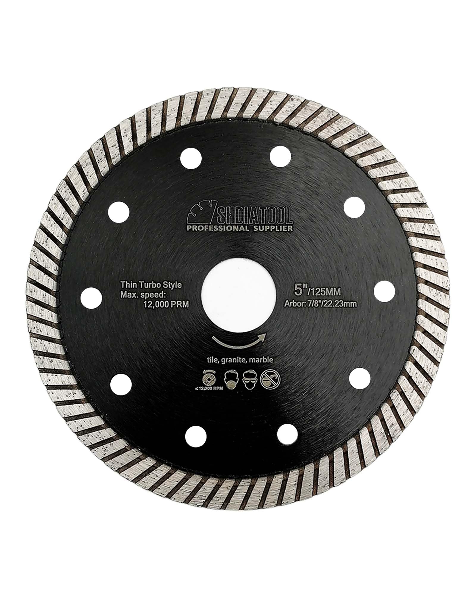 SHDIATOOL Super Thin Diamond Turbo Saw Blade 4 Inch Cutting Porcelain Ceramic Tile Granite Dia 105mm