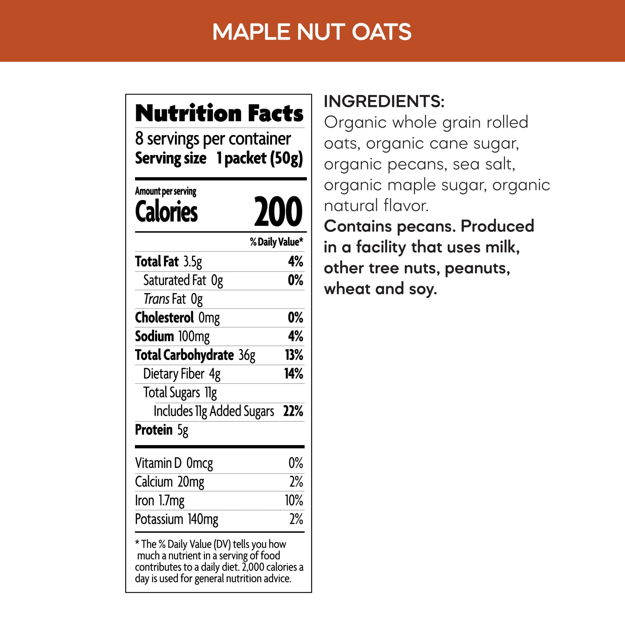 Natures Path, Oatmeal Pouches Apple Cinnamon Organic 8 Pack, 14 Ounce