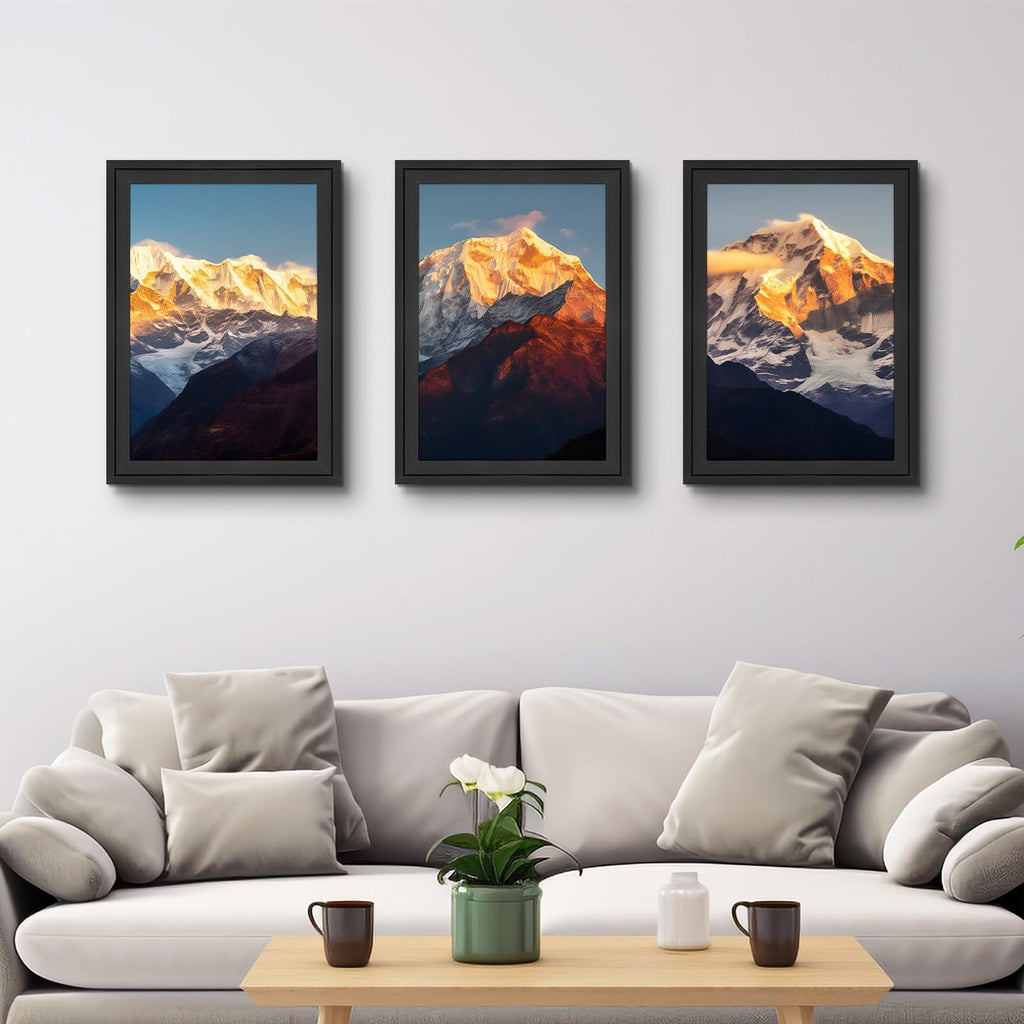 Golden State Art, 13x19 Picture Frame - Displays 11x17 Photo with Mat or 13x19 Without Mat, Wide Moulding Solid Wood Frame for Wall Display, Black