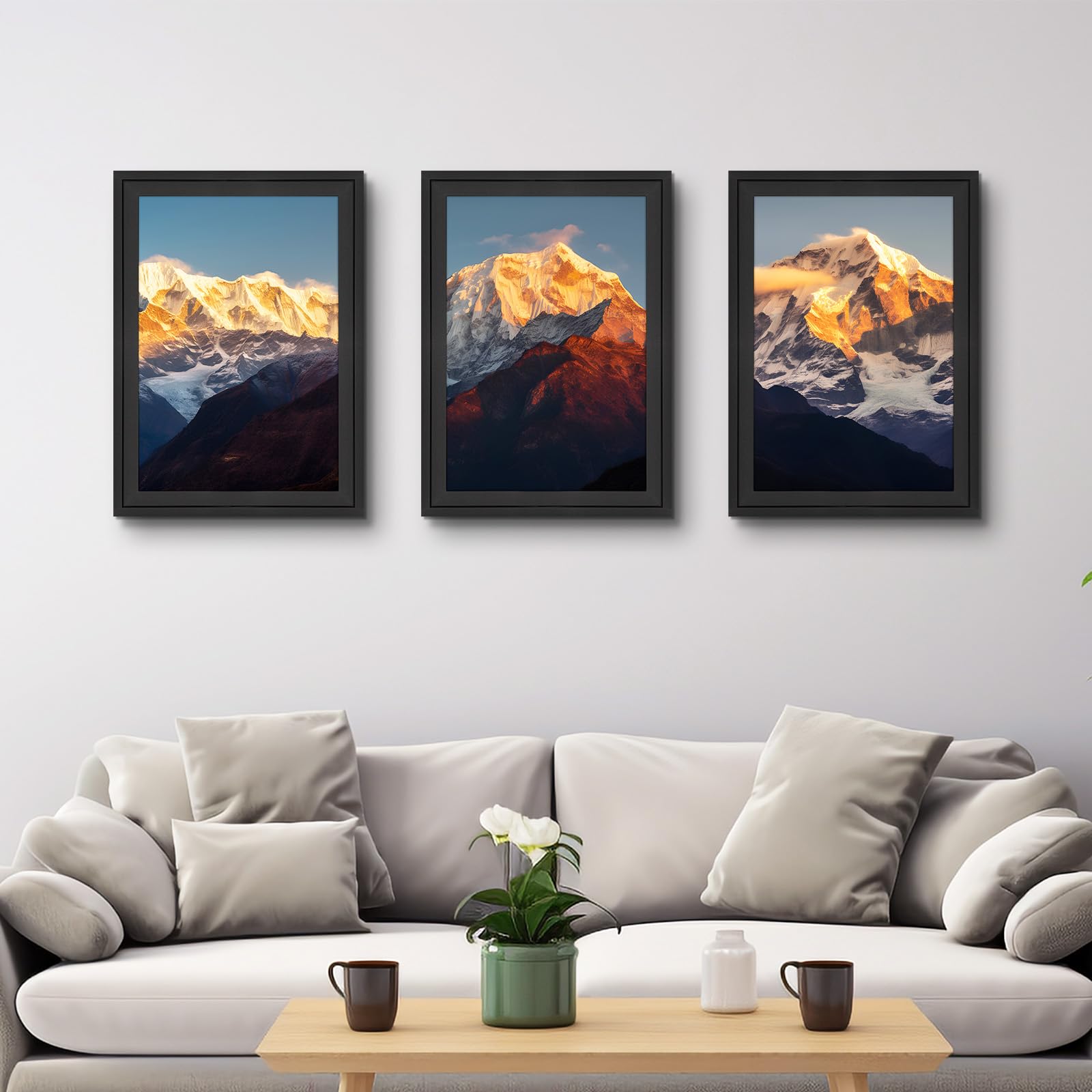 Golden State Art, 13x19 Picture Frame - Displays 11x17 Photo with Mat or 13x19 Without Mat, Wide Moulding Solid Wood Frame for Wall Display, Black