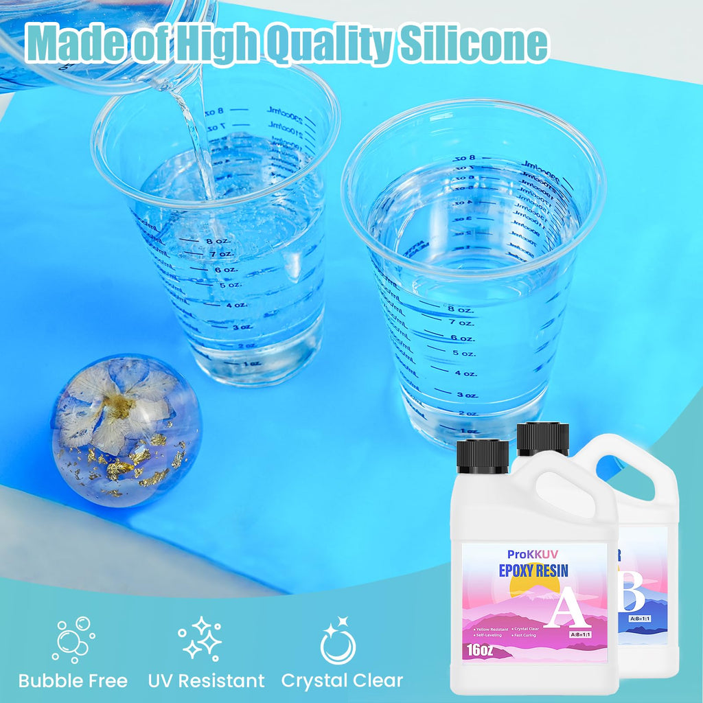 Epoxy Resin Kit, 1Gallon Kit Crystal Clear Resin Epoxy, Bubble Free, No Yellowing, UV Resistant, Food Safe with, Easy Mix 1:1 for DIY Crafts Jewelry Making