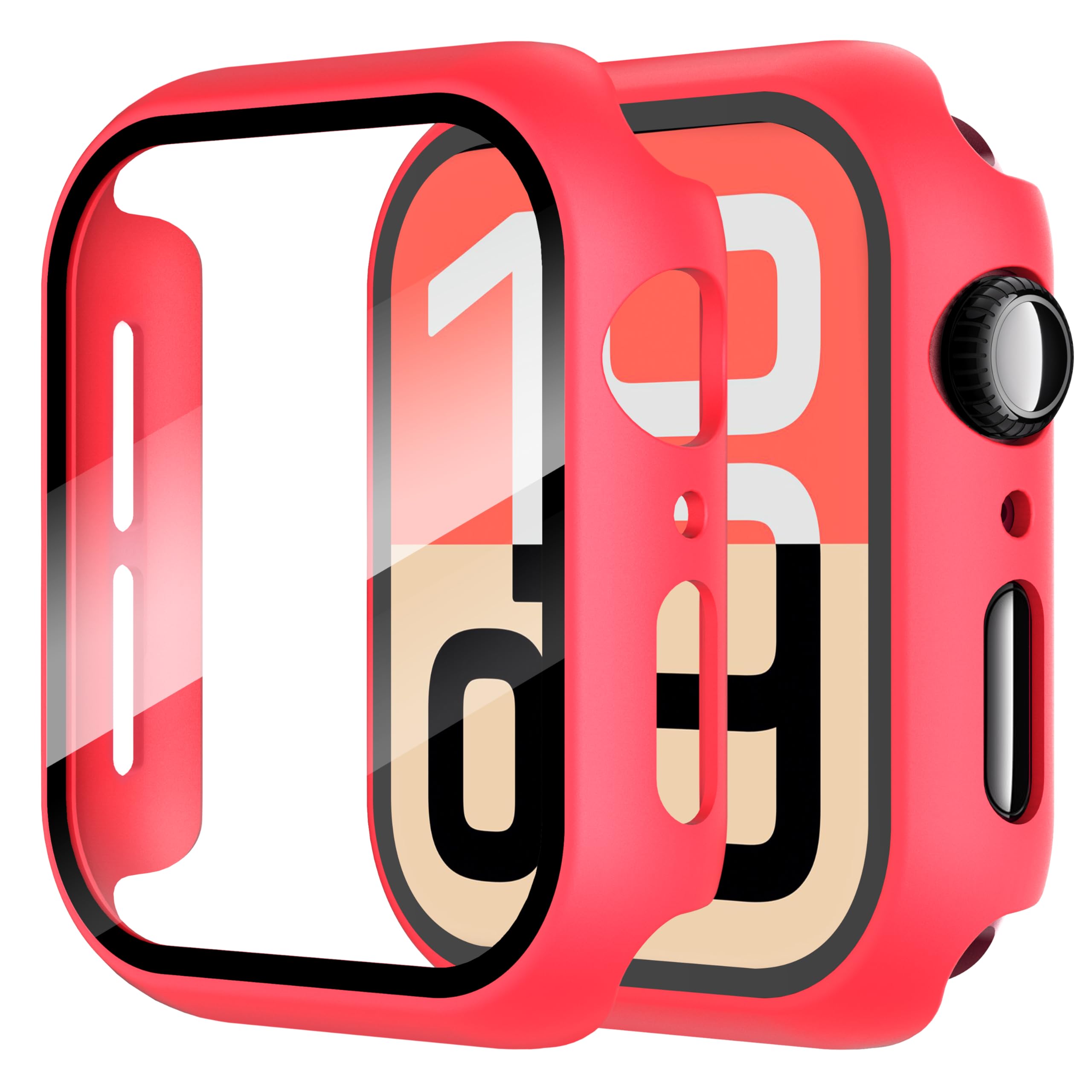 Diruite 2-Pack for Apple Watch Series 3/2/1 38mm Case, Ultra-Thin All-Around Tempered Glass Screen Protector Protection Cover for iWatch 38mm - Black