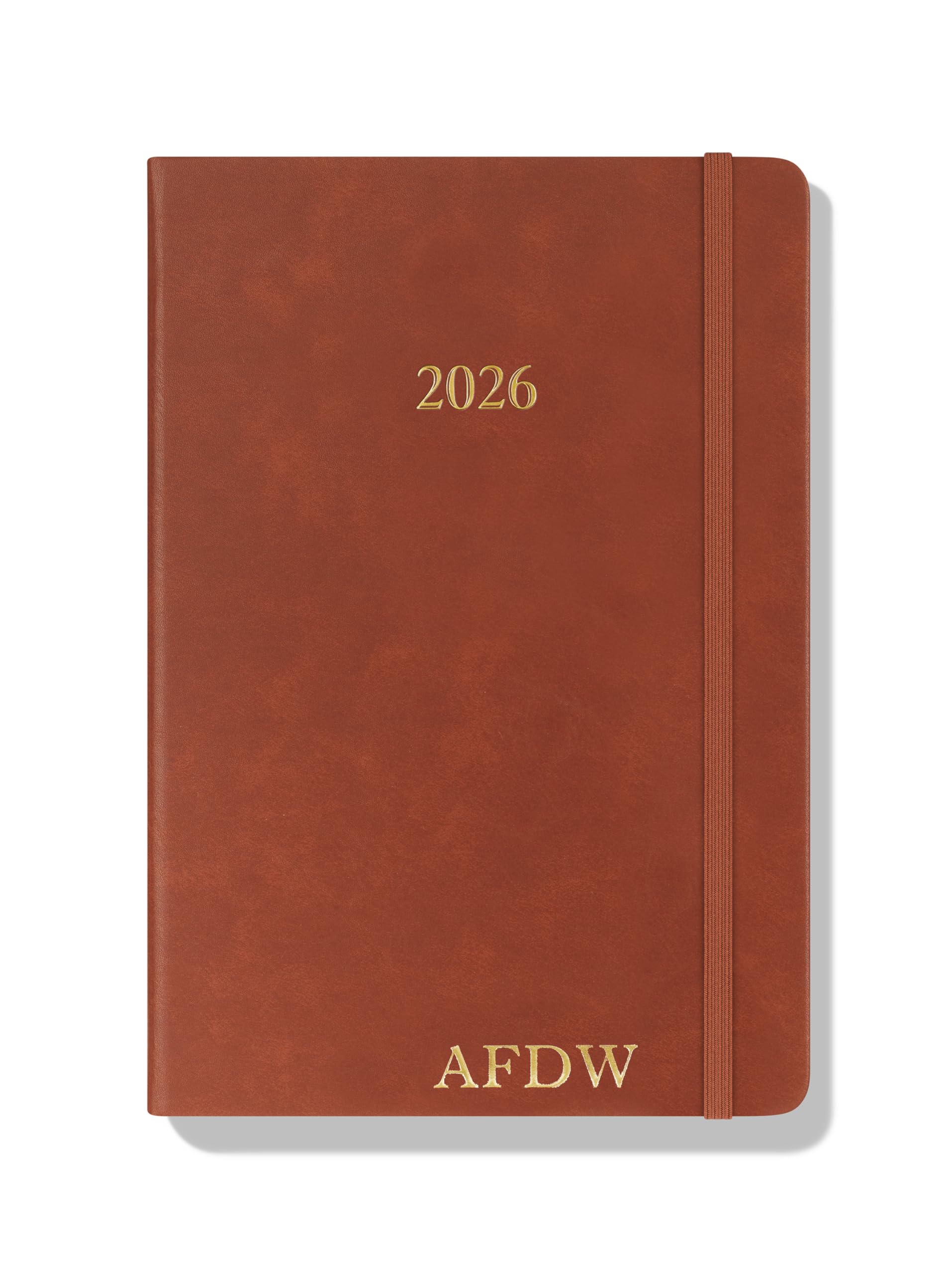 Wykeham's Executive 2026 Daily Journal Planner – US Public Holidays & Format – Customization Available (Brown, 6" x 4.5")