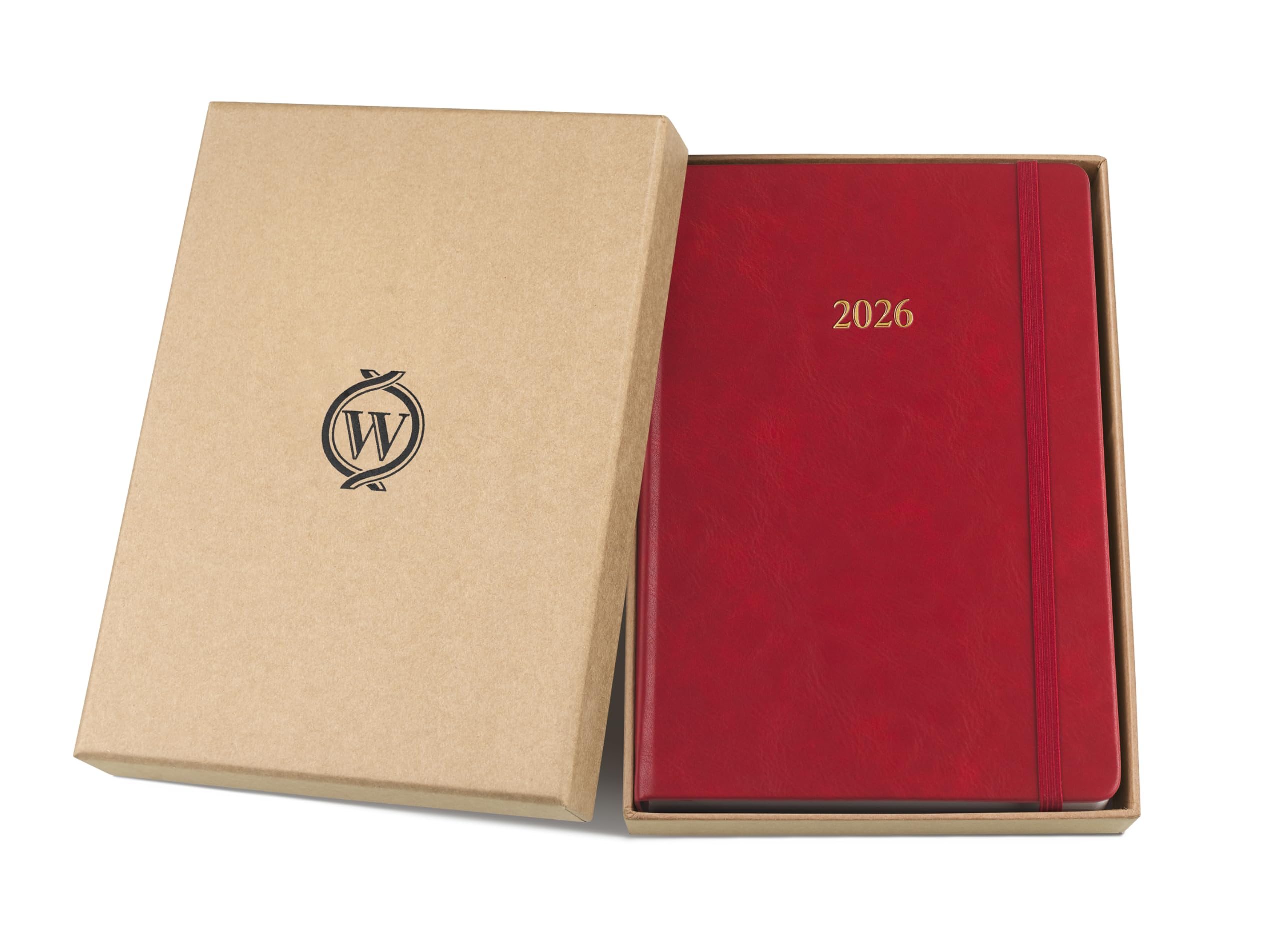Wykeham's Executive 2026 Daily Journal Planner – US Public Holidays & Format – Customization Available (Brown, 6" x 4.5")