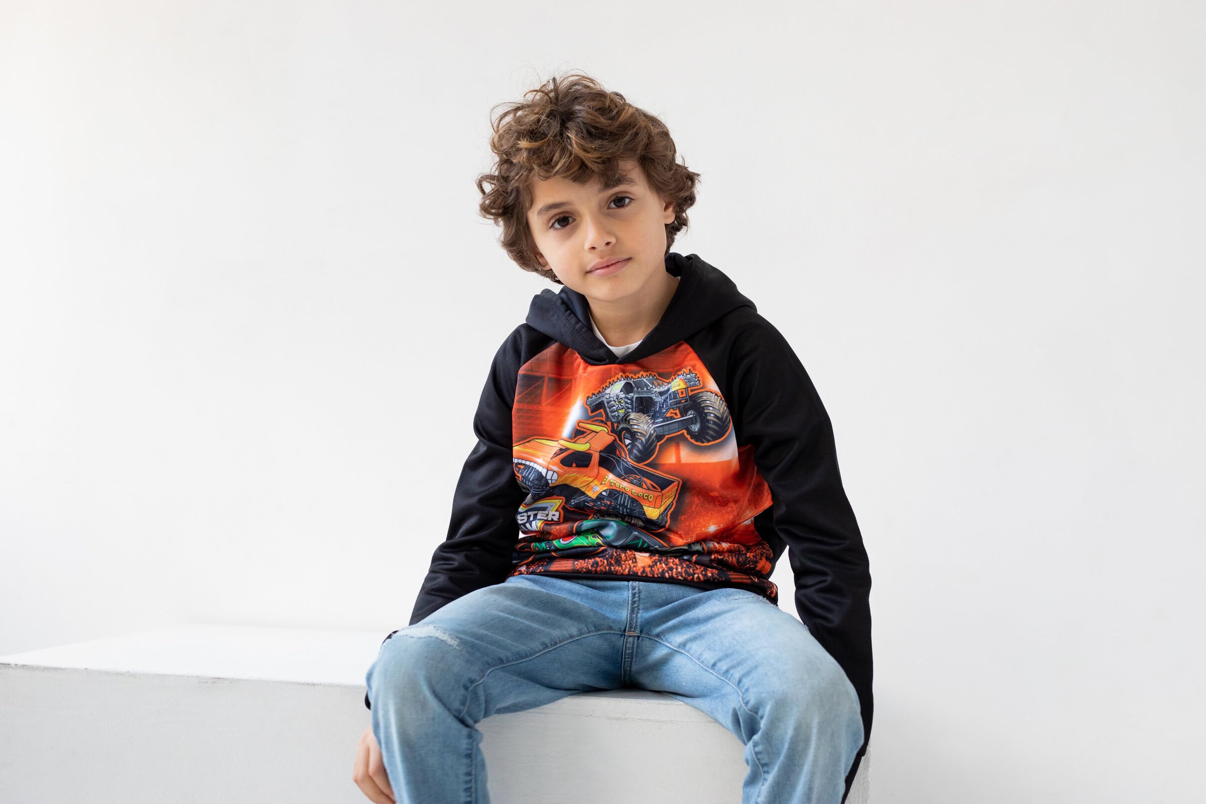 Monster Jam Boys' Fleece Pullover Hoodie Toddler to Big Kid