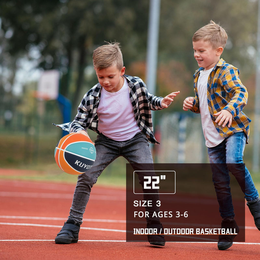 KUYOTQ Kids Youth Adult Size 3/4/5/6/7 (22/25.5/27.5/28.5/29.5") Basketball Premium Rubber or Faux Leather Basketball Indoor Outdoor Basketball for Boys Girls Womens Mens Basketball Gifts (Deflated)