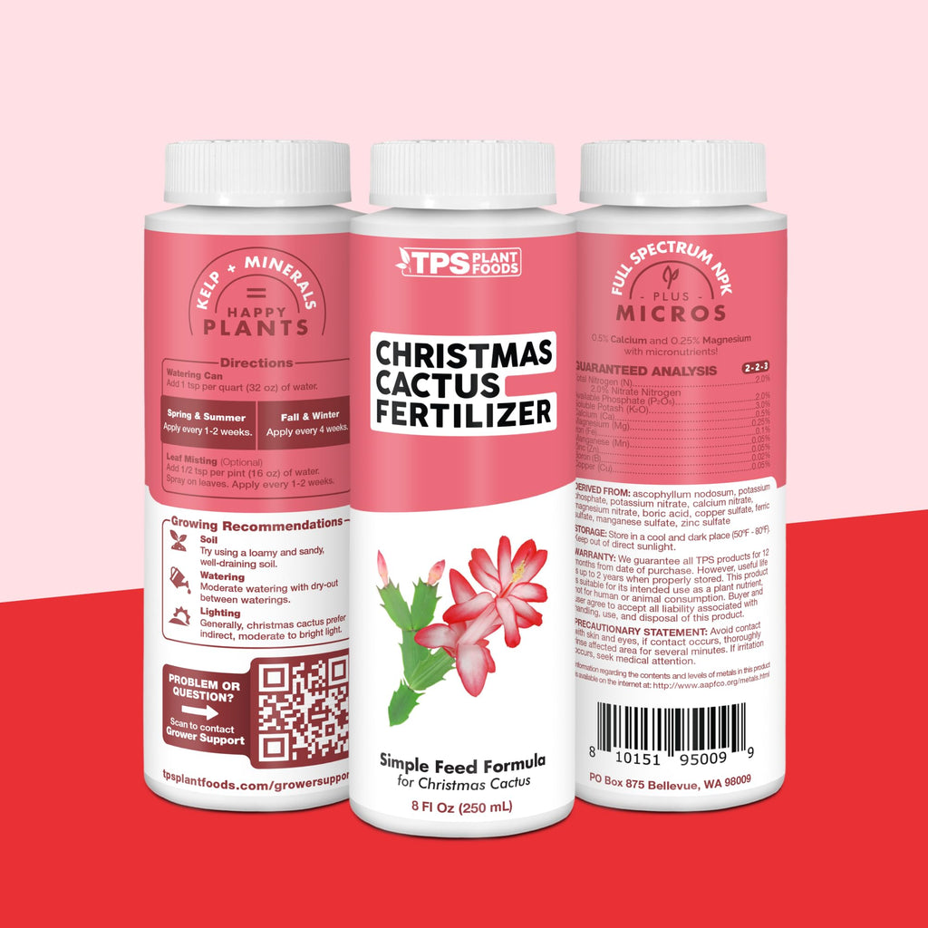 Christmas Cactus Fertilizer – Liquid Plant Food for More Blooms, Brighter Flower Color & Stronger Root Development, 8 oz