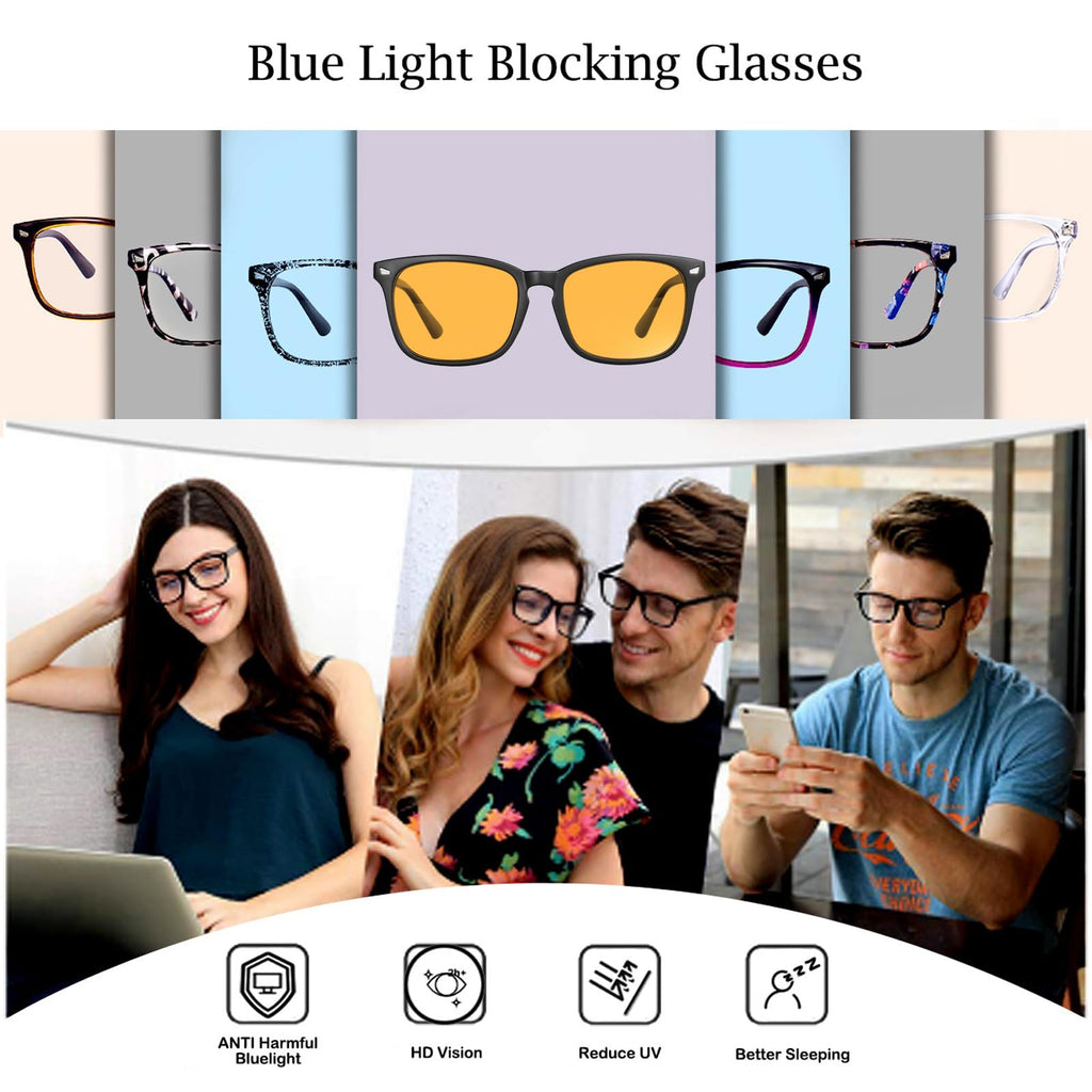 MAXJULI Blue Light Blocking Glasses,Computer Reading/Gaming/TV/Phones Glasses for Women Men(Transparent)