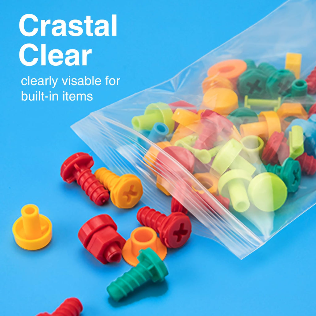 1200pcs 1.5" x 1.5" 2 Mil Clear Plastic Zip Bags, Bulk Jewelry Bag, Poly Bags with Resealable Zip Top for Pills, Meds, Jewelry, Travel, Storage, Packaging, Shipping