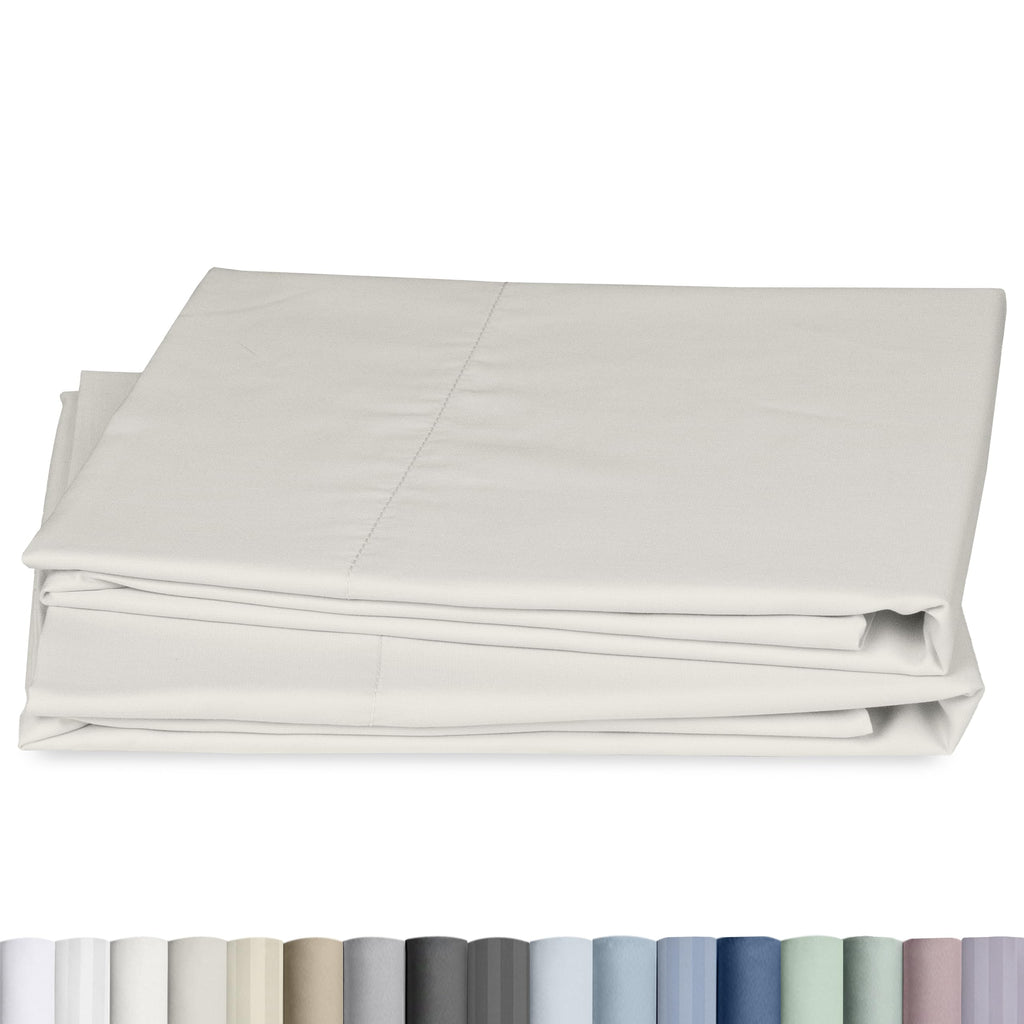 CALIFORNIA DESIGN DEN Soft & Silky 500 Thread Count 100% Cotton is Cool & Smooth, White Pillowcases Queen Size Fits Standard & Queen Pillows (Pure White)