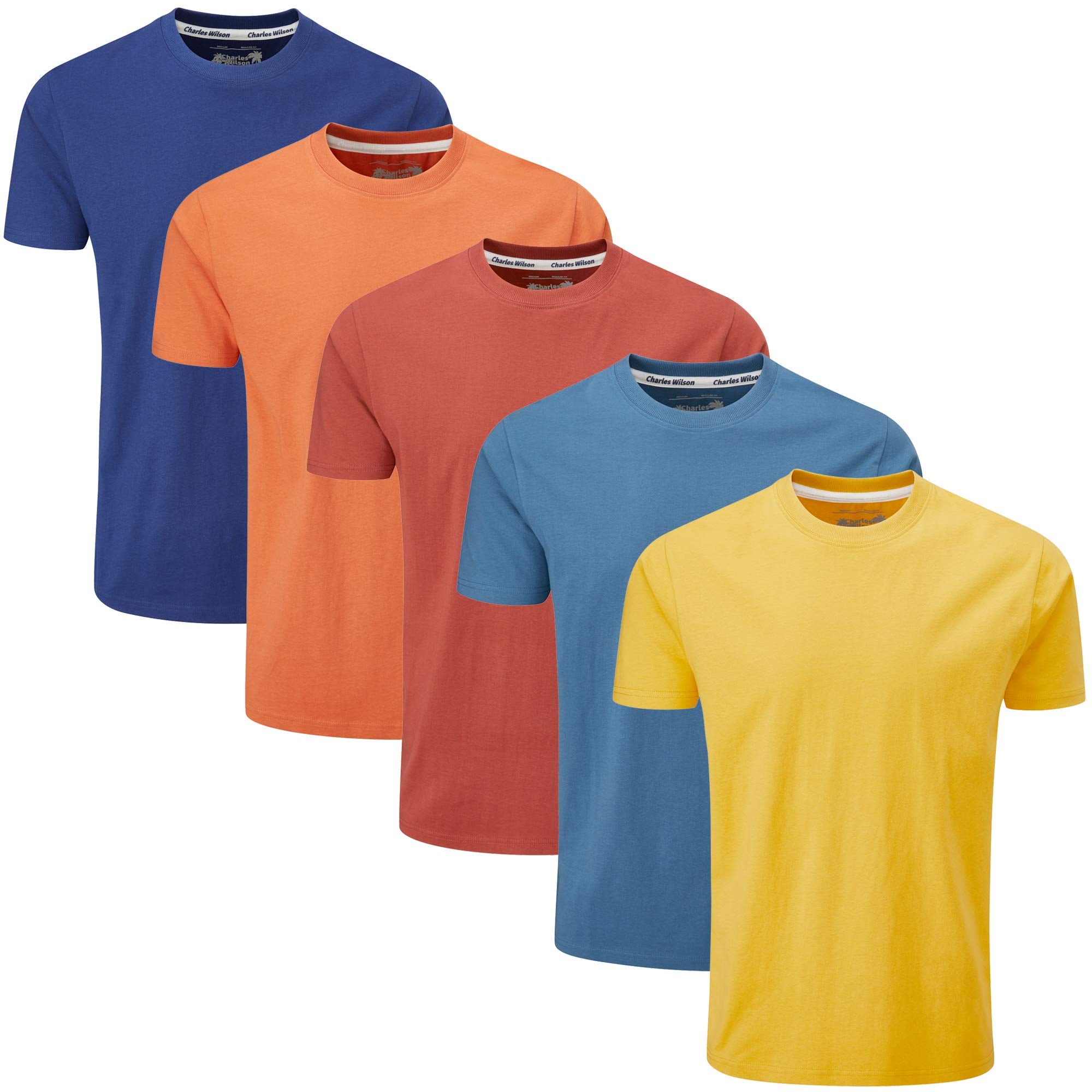 Charles Wilson Men's 5 Pack Crew Neck T-Shirt