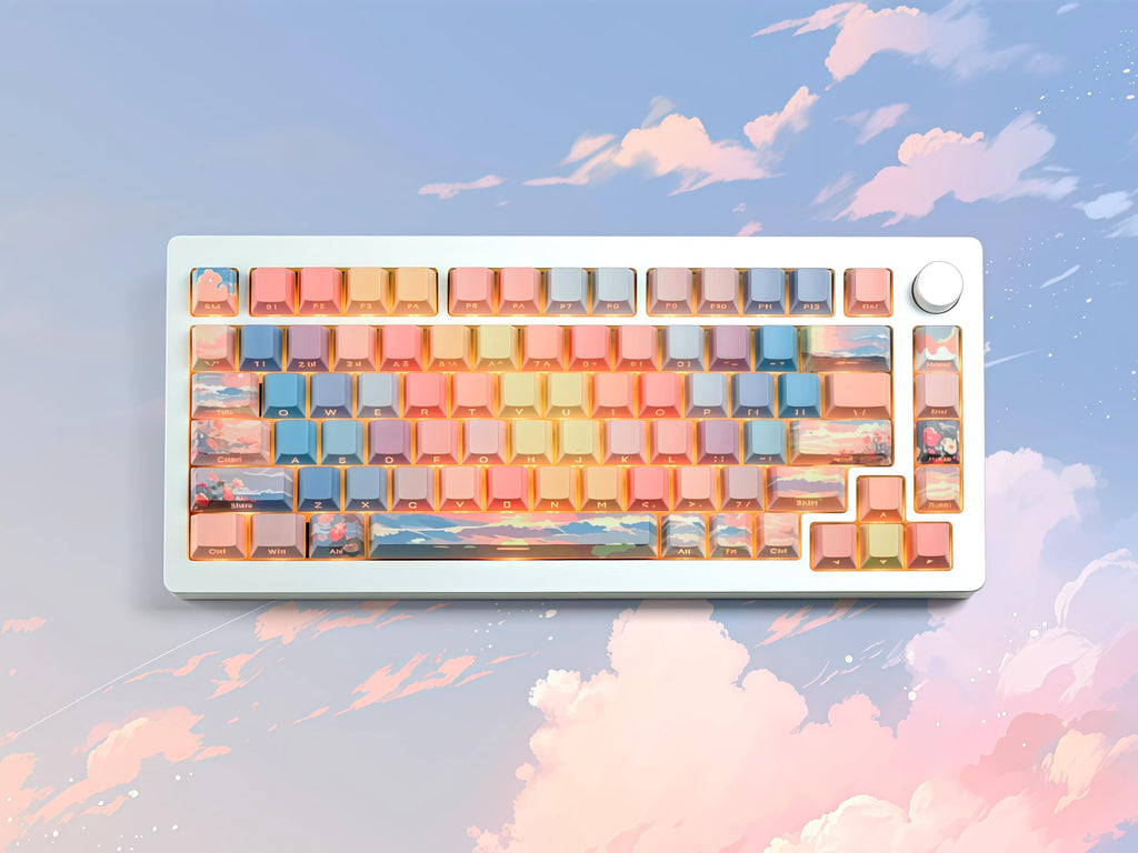 dagaladoo Black Topographic keycaps Double Shot PBT keycaps Shine Through Keyboard Keys Side Printed Key caps Cherry Profile Custom keycap Set for100%, 75%, 65%, 60% US Layout Mechanical Keyboard