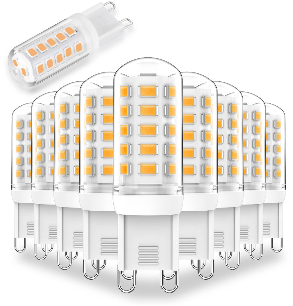 G9 LED Bulbs Dimmable 3W (T4 30W 25W 20W Halogen Bulb Equivalent), Warm White 2700K, 120V, 350LM Bi Pin or Chandelier Wall Pendant Ceiling Lamps,No Flicker 4-Pack