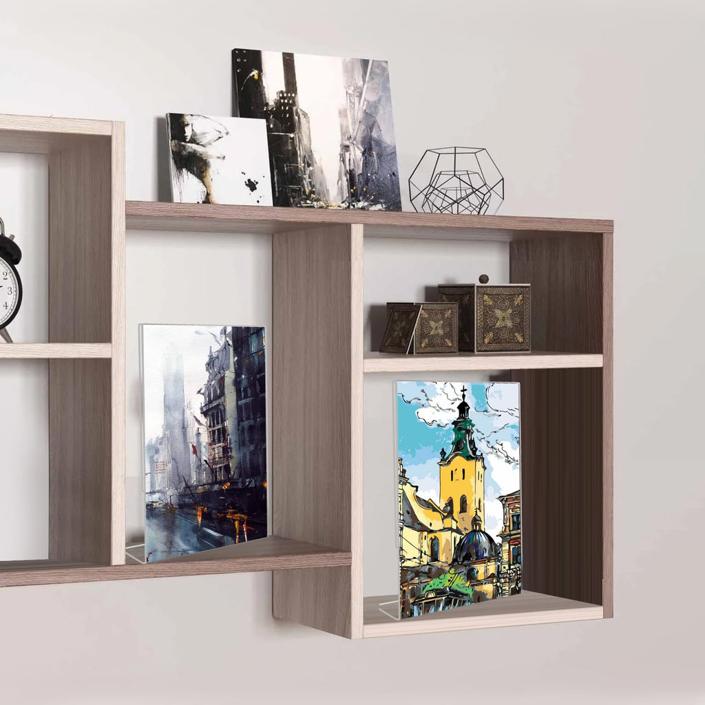 4x4 Acrylic Picture Frames, Set Of 6 Clear Acrylic Frameless Gift for Desktop Display, Standing Picture or Display Sign Holder with Inserts for Home Office