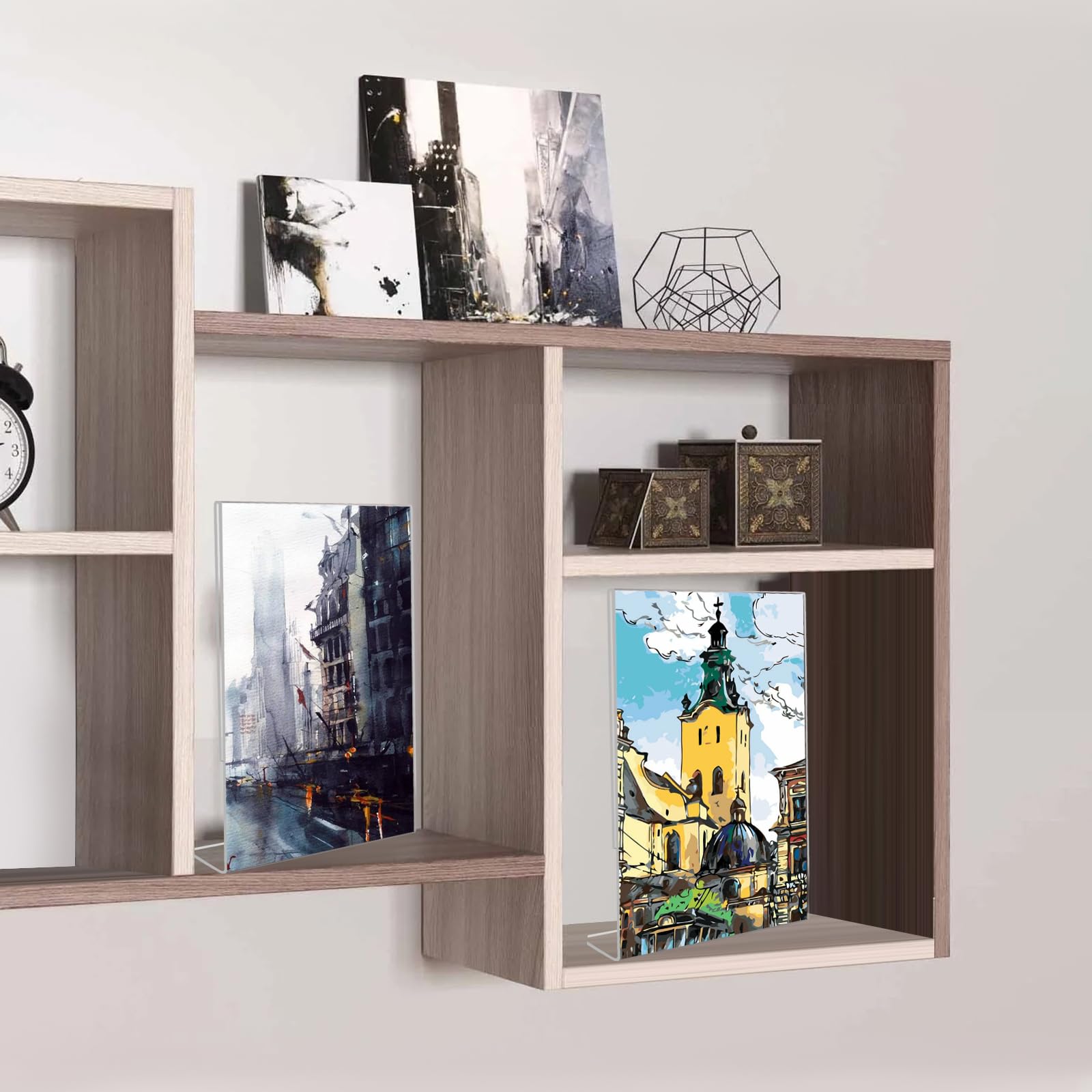 4x4 Acrylic Picture Frames, Set Of 6 Clear Acrylic Frameless Gift for Desktop Display, Standing Picture or Display Sign Holder with Inserts for Home Office