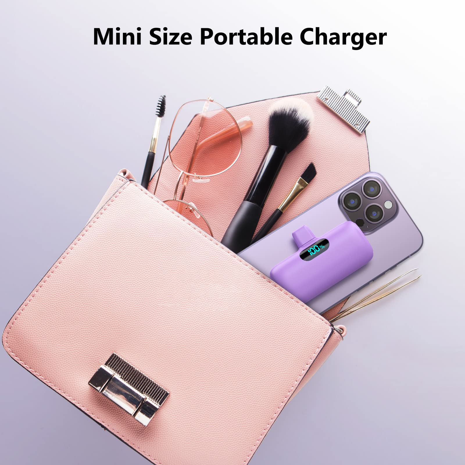 [2-Pack]Portable Charger for iPhone 17/16/15,Mini Power Bank 5000mAh PD USB C Portable Phone Charger,Travel Essential Battery Pack for iPhone 17/17 Air/16/16 pro/15/15 pro Max/Android/Samsung/Moto/LG