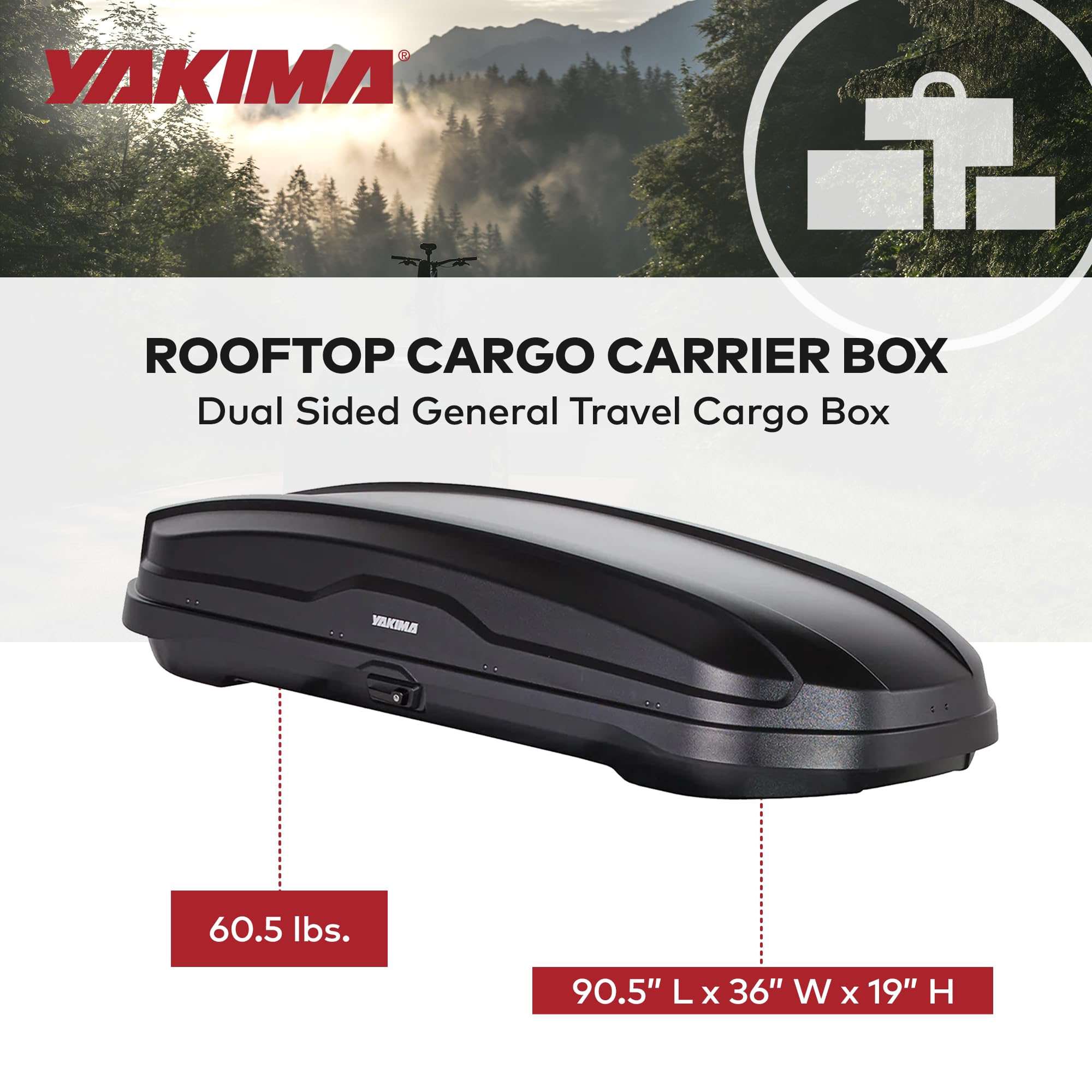 Yakima SkyBox NX 16 LG Rooftop Cargo Carrier, Hard Top Shell Box with SKS Lock, Fits Streamline Crossbars, 16 Cubic Feet, Black - Car and SUV Roof Storage for Luggage and Travel Accessories