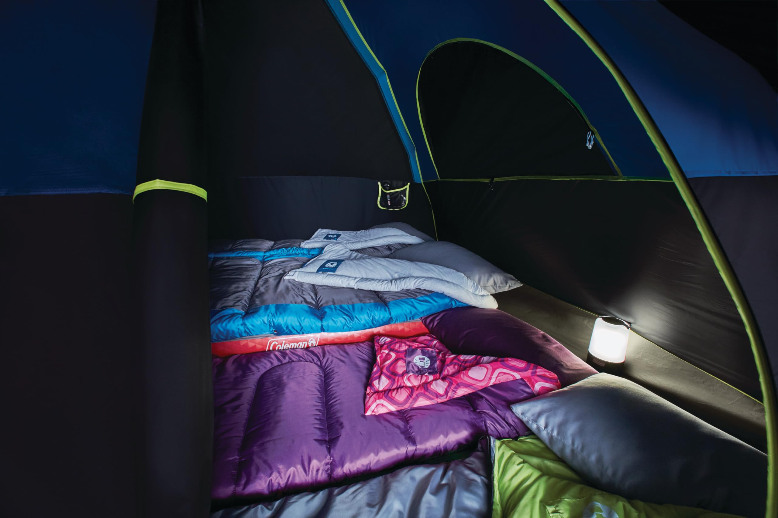 Coleman Carlsbad Dark Room Tent with Screened Porch, 4/6 Person Tent Blocks 90% of Sunlight to Keep Inside Cool, Weatherproof Shelter with Easy Setup