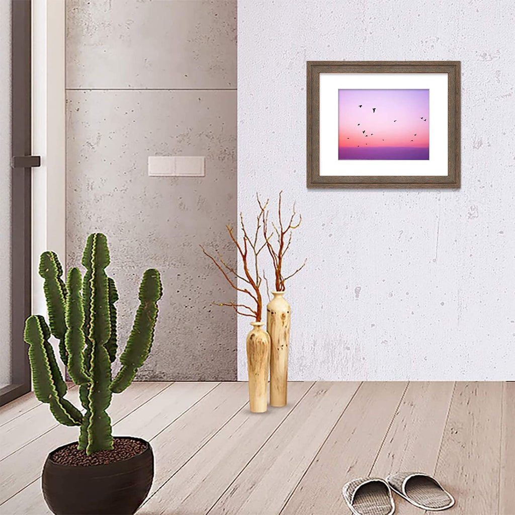 Golden State Art, 13x19 Picture Frame - Displays 11x17 Photo with Mat or 13x19 Without Mat, Wide Moulding Solid Wood Frame for Wall Display, Black