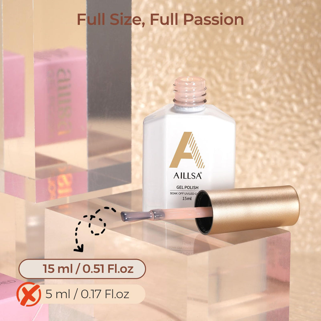 AILLSA Red Gel Nail Polish Ruby Red Gel Polish Bright Rose Color Polish Apple Candy Nails Long Lasting Soak Off U V Gels Nail Polish Nail Art Manicure Salon at Home 0.51 Fl Oz
