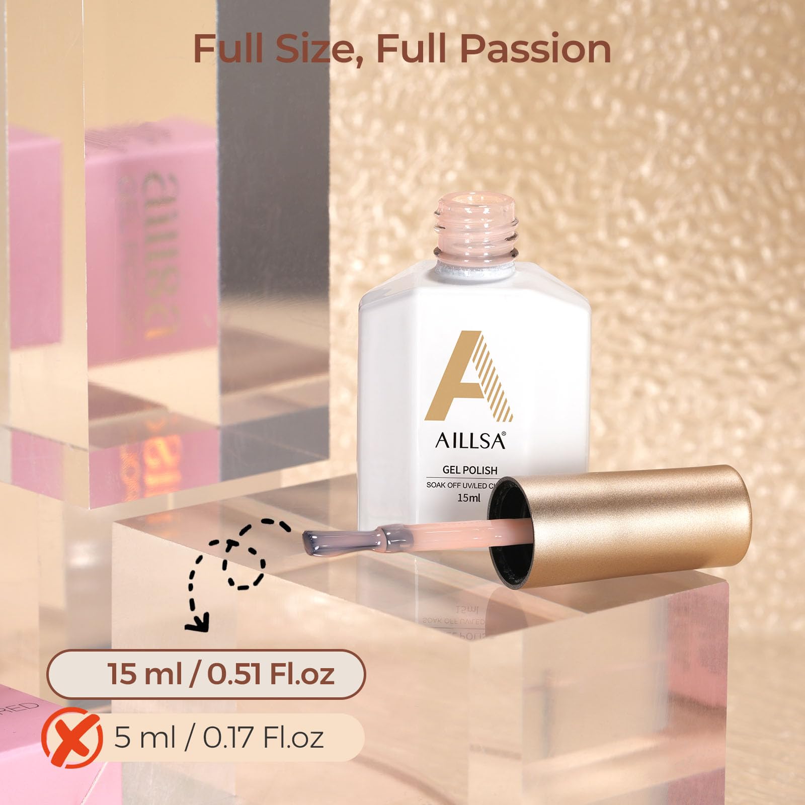 AILLSA Red Gel Nail Polish Ruby Red Gel Polish Bright Rose Color Polish Apple Candy Nails Long Lasting Soak Off U V Gels Nail Polish Nail Art Manicure Salon at Home 0.51 Fl Oz